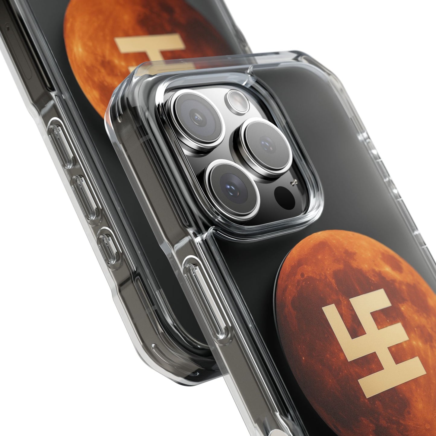 Swasticoin Magnetic Phone Case with Lunar Design, Unique Phone Accessory, Shockproof Clear Case, Stylish Phone Cover, Gift for Tech Lovers