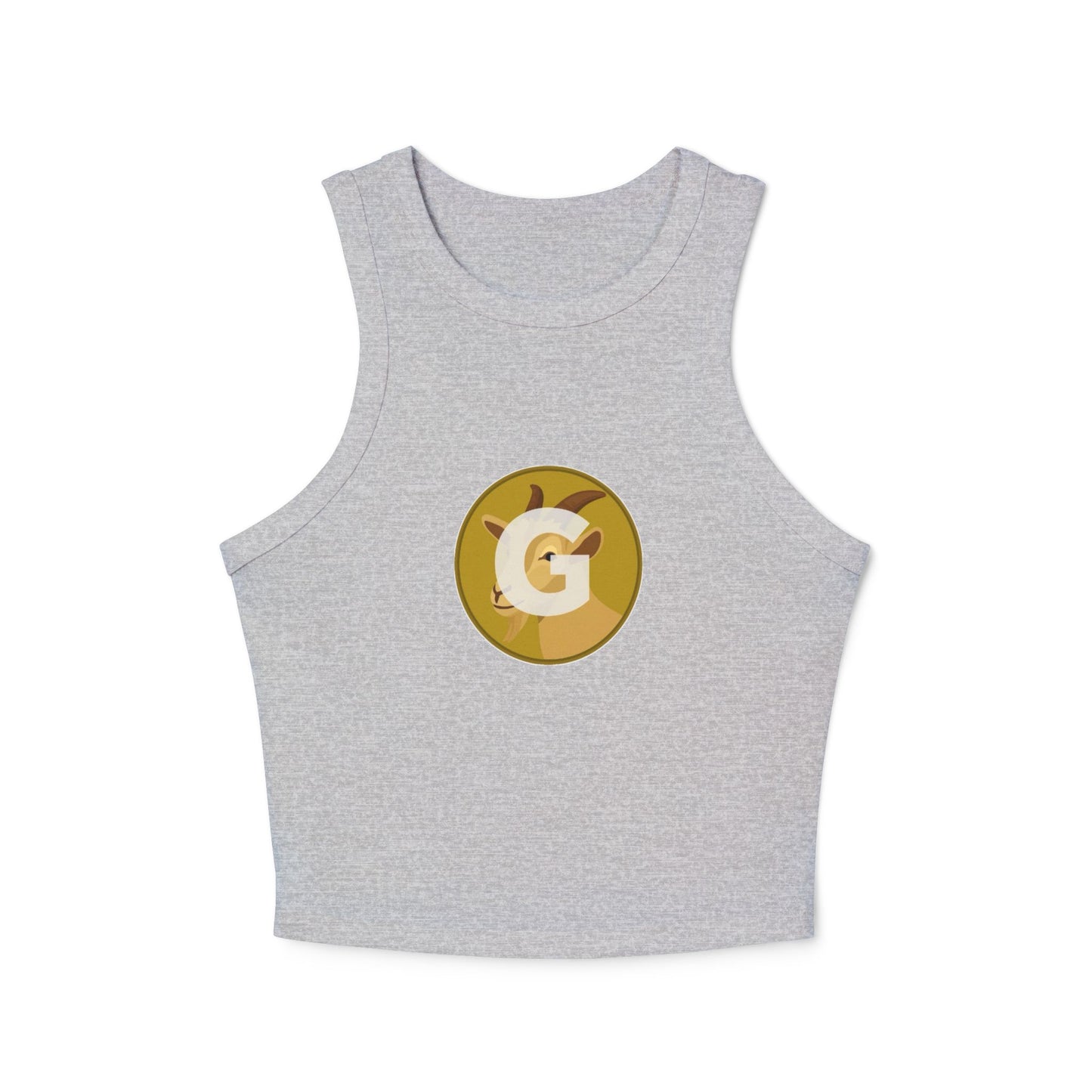 Goat Women's Micro Rib Racer Tank Top with Custom Graphic, Casual Layering Piece, Perfect for Summer, Beach Trips, Festivals, Workout Wear