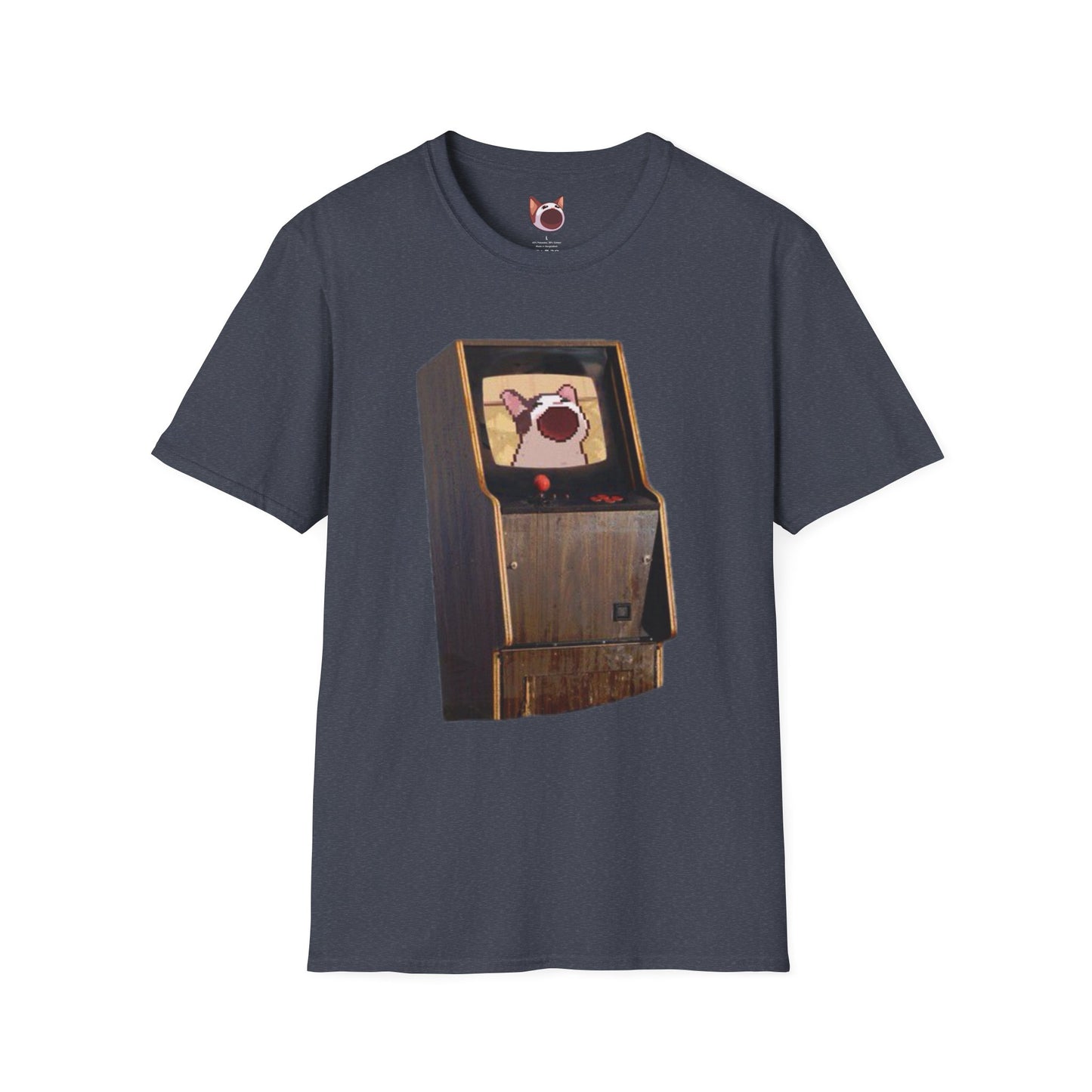 POPCAT Retro Arcade Unisex T-Shirt, Gamer Tee, Vintage Gaming Shirt, Gift for Gamers, Casual Wear