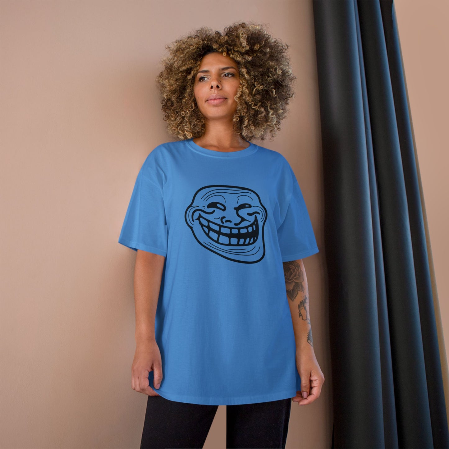 TROLL Funny Meme Champion T-Shirt, Humor Shirt, Gift for Gamers, Casual Wear, Laughing Face Tee, Perfect for Parties