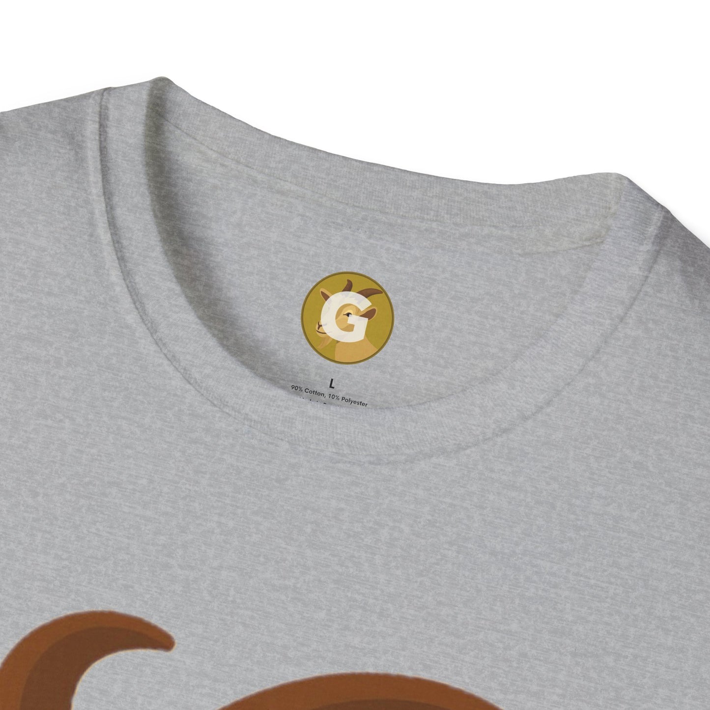 Golden Goat Unisex Softstyle T-Shirt | Cute Goat Tee for Animal Lovers, Birthday Gift, Casual Wear, Farmhouse Decor, Nature Fans