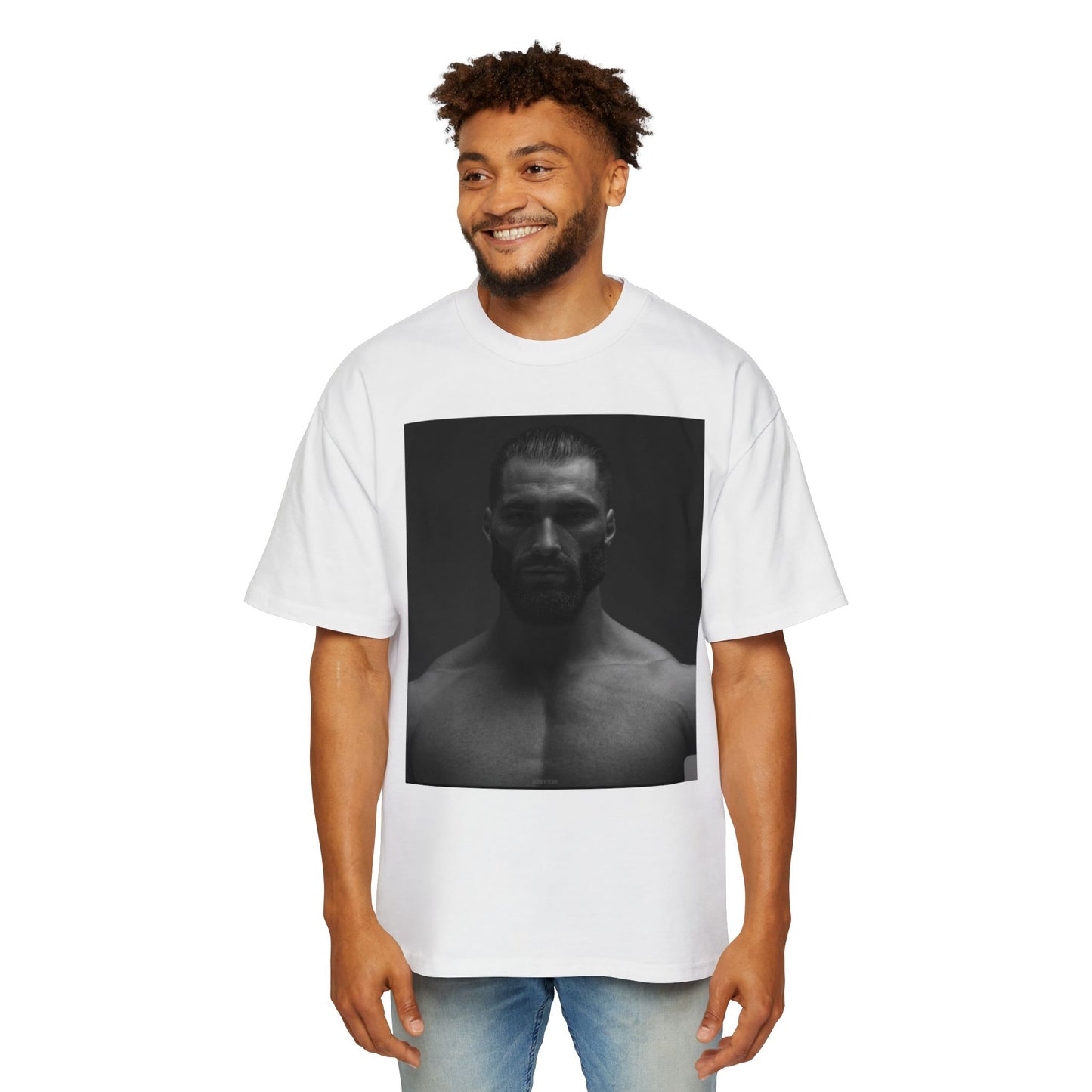 GIGA Stylish Men's Oversized Tee for Comfort Lovers, Casual Wear, Street Style, Gift for Him, Trendy Tee with Gigachad Design