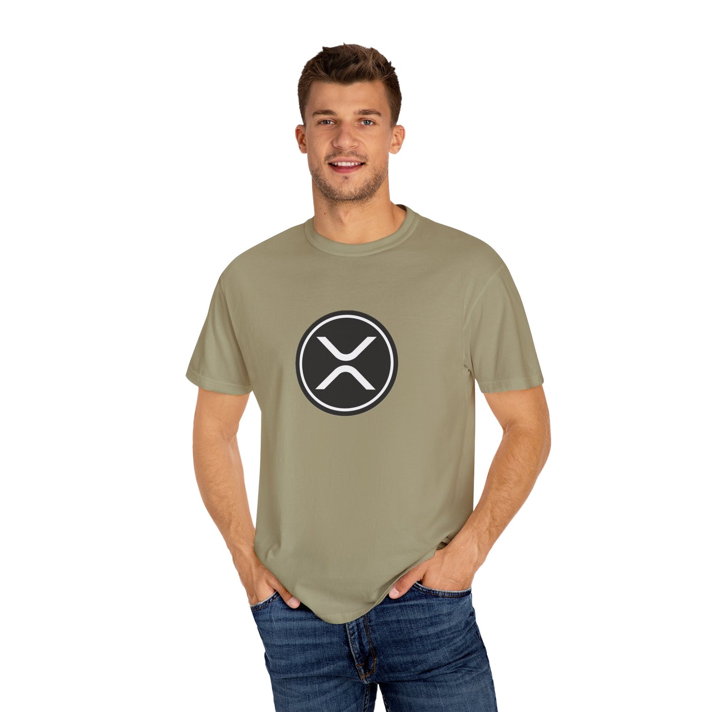 XRP Unisex Garment-Dyed T-Shirt with Minimalist Logo, Stylish Casual Wear, Perfect for Gifts, Everyday Comfort, Cool Streetwear