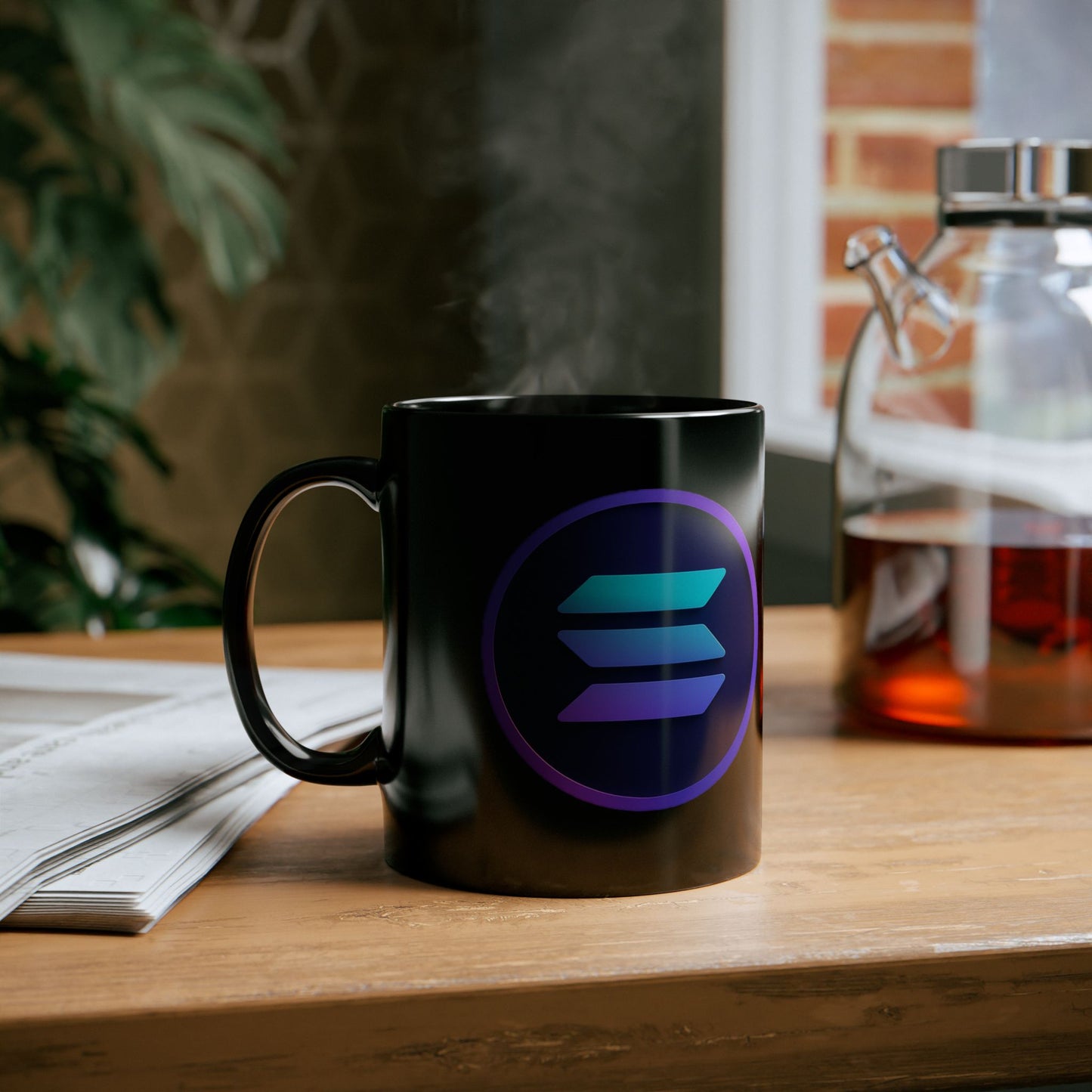 Stylish Solana Black Mug with Gradient Design - Perfect Gift for Coffee Lovers, Home Decor, Office Mug, Collectible, Holiday Gift