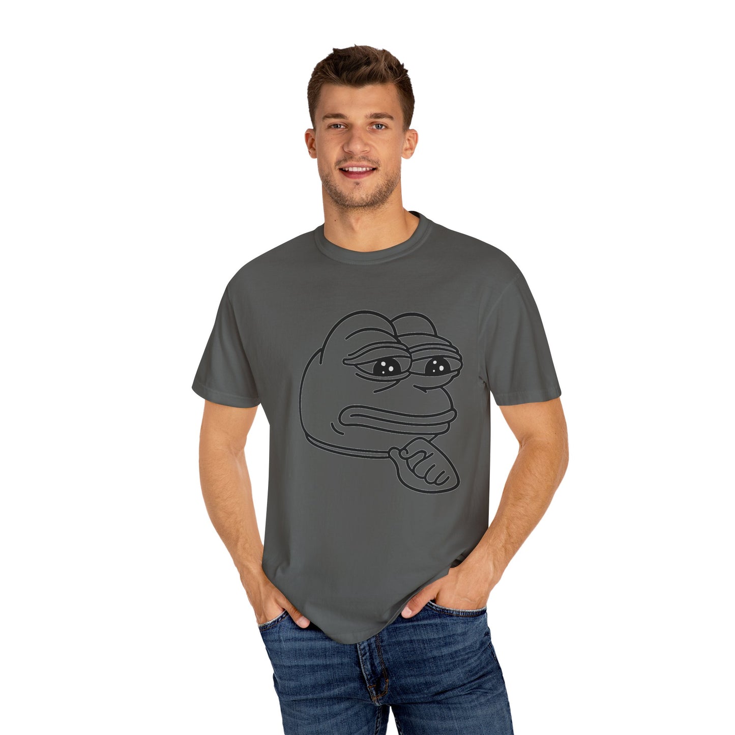 Thoughtful Pepe Unisex T-Shirt, Funny Graphic Tee, Gift for Friends, Casual Wear, Meme Inspired Fashion
