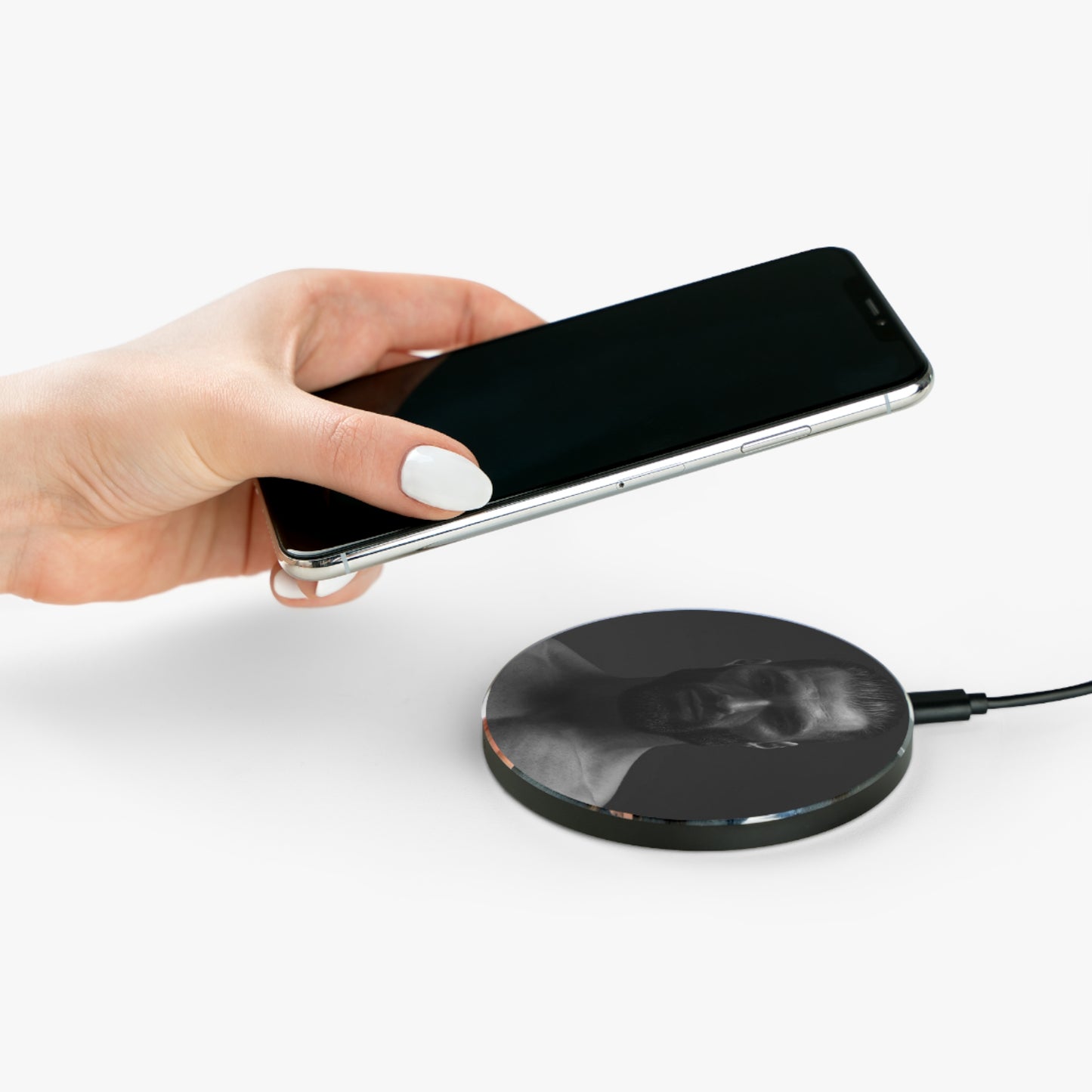 GIGA Masculine Wireless Charger with Bold Design, Modern Tech Accessory, Tech Gift for Him, Desk Decor, Fast Charging Pad