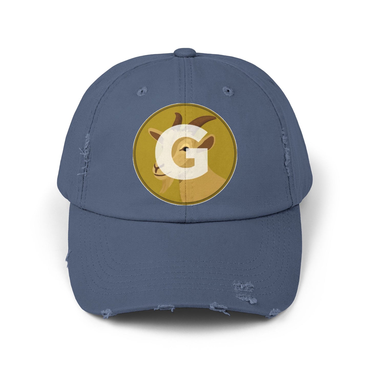 Goat Unisex Distressed Cap with G Logo, Casual Hat, Trendy Apparel, Gift for Him/Her, Summer Accessory, Sportswear
