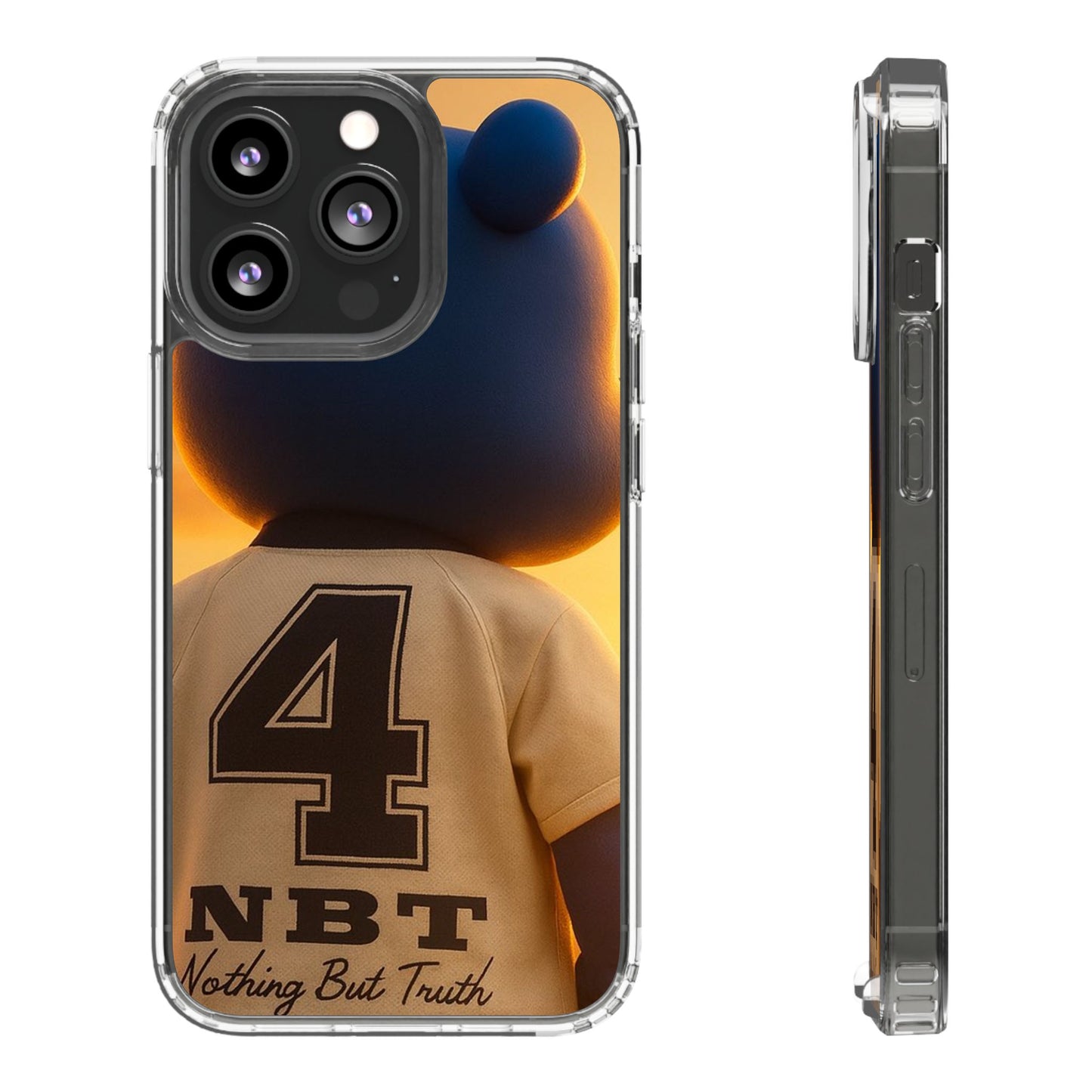4NBT Trillion Bear Clear Phone Case, Aesthetic Phone Cover, Unique Gift for Animal Lovers, Stylish iPhone Accessory, Perfect for Birthdays