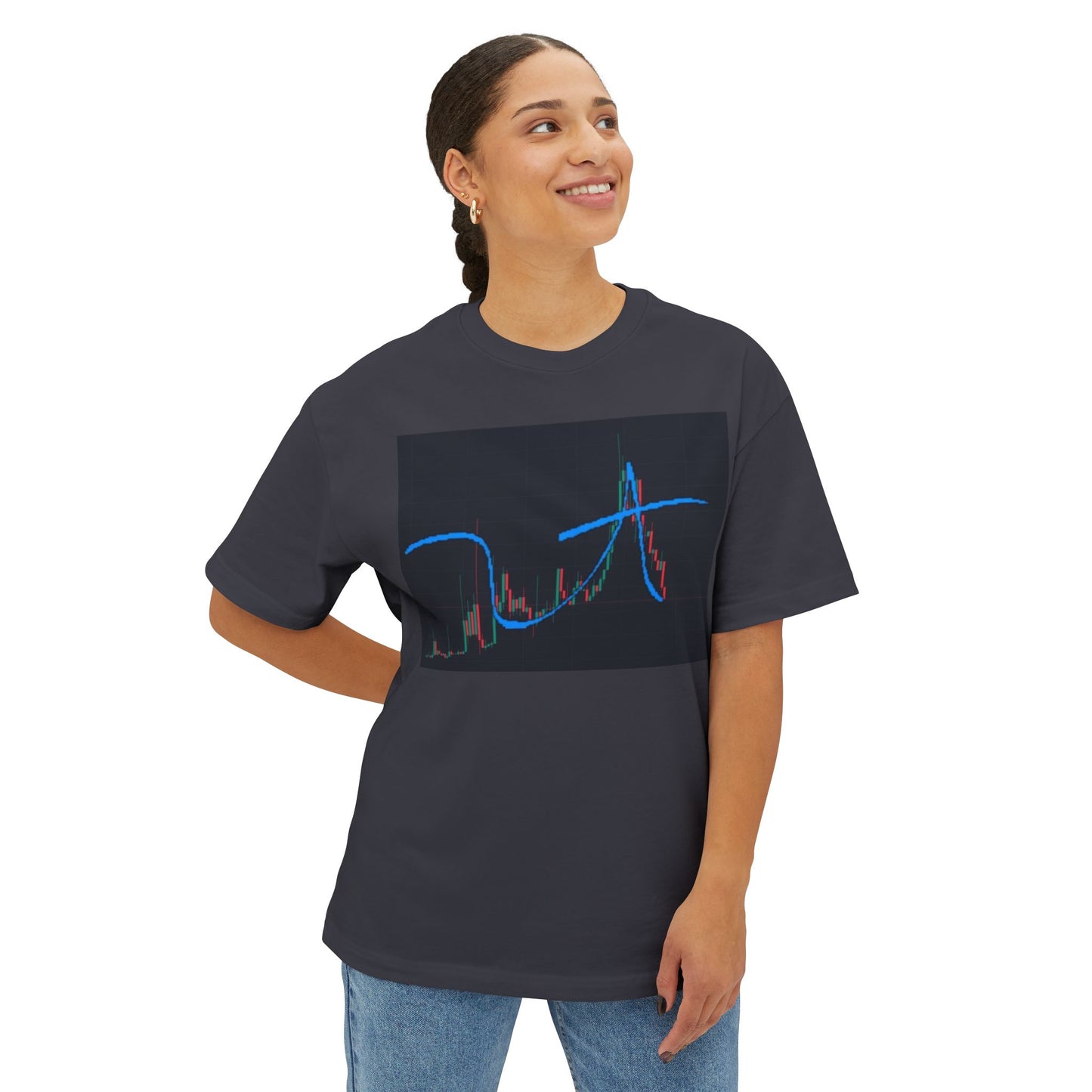 @ye Stylish Unisex Oversized Boxy Tee with Trendy Graph Design, Casual Fashion Tee, Streetwear Top, Comfortable Everyday Wear, Gift for Friends