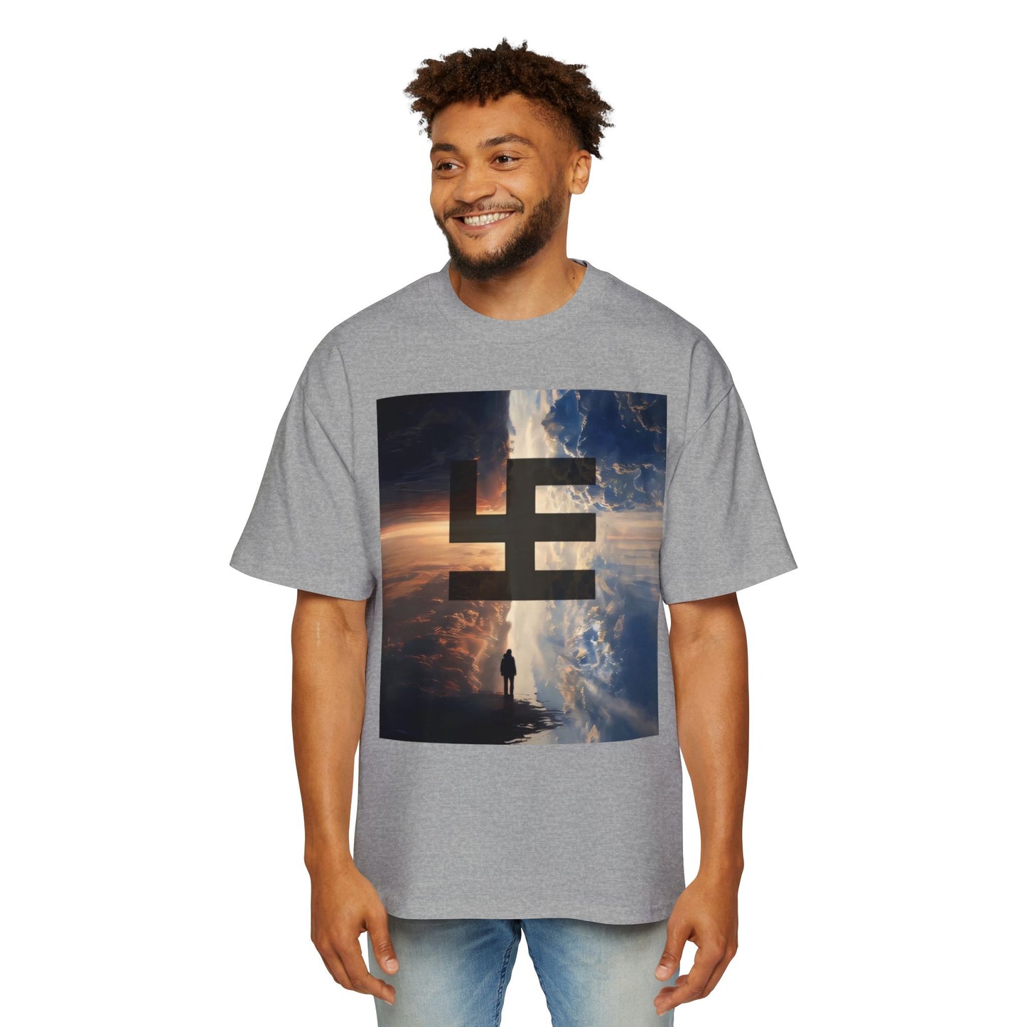 Swasticoin Men's Heavy Oversized Tee with Eye-Catching Design | Casual Wear, Graphic Tee, Street Style, Unisex Fashion, Gift Idea