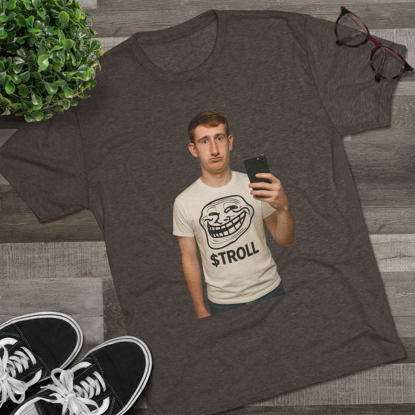 TROLL Unisex Tri-Blend Crew Tee | Funny Tee | Casual Wear | Gift for Friends | Trendy Shirt | Meme Apparel