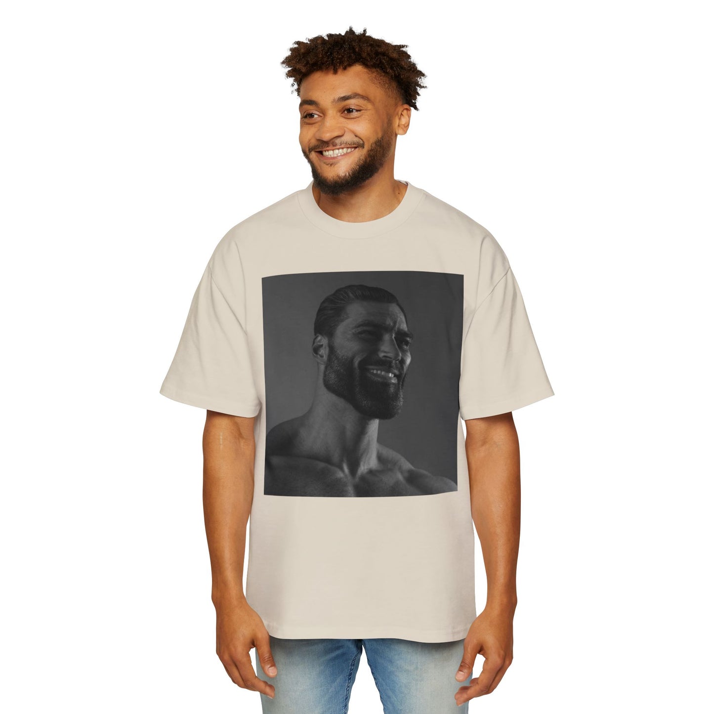 GIGA Men's Heavy Oversized Tee | Casual Streetwear Shirt, Graphic Tee, Gift for Him, Unisex Style, Trendy Apparel