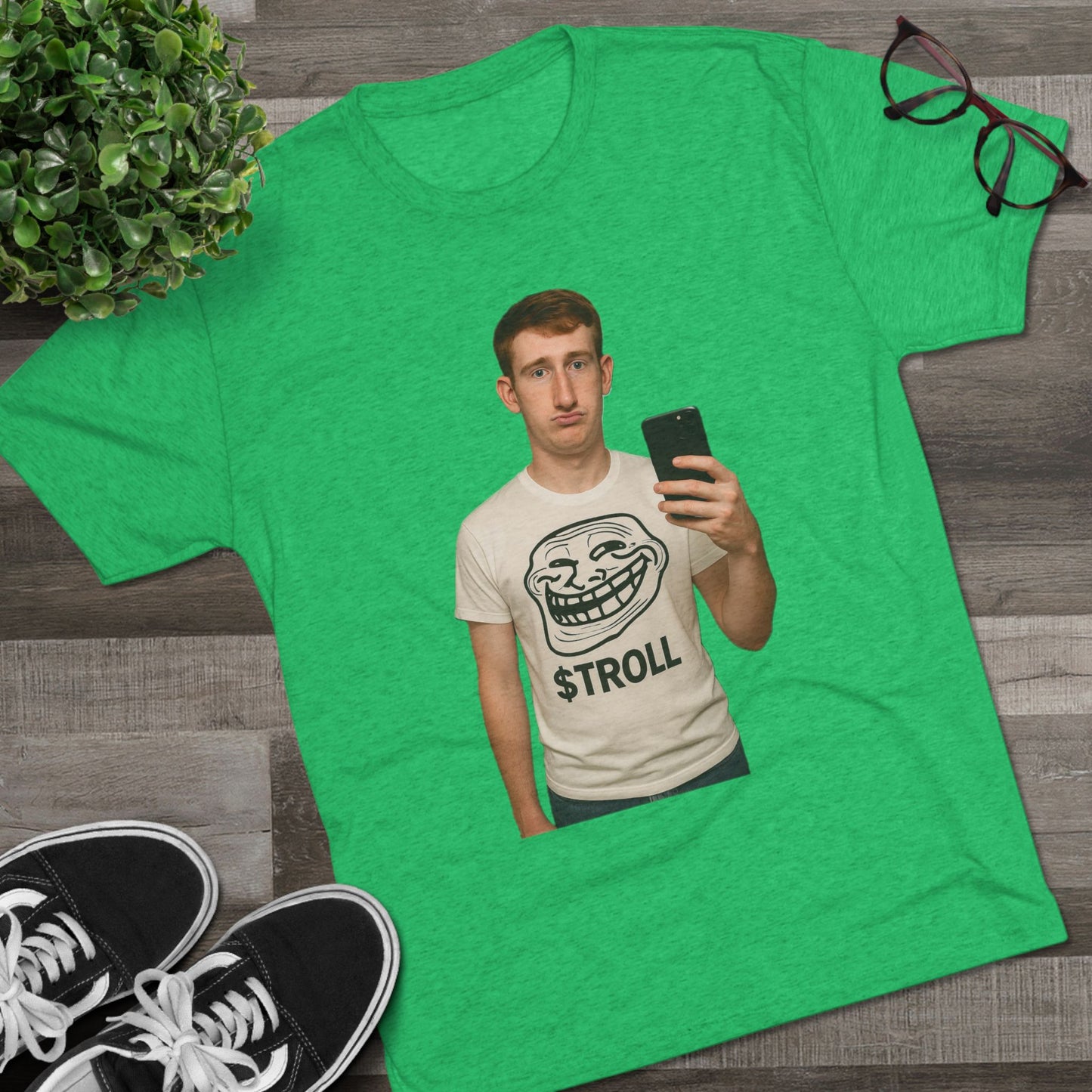 TROLL Unisex Tri-Blend Crew Tee | Funny Tee | Casual Wear | Gift for Friends | Trendy Shirt | Meme Apparel