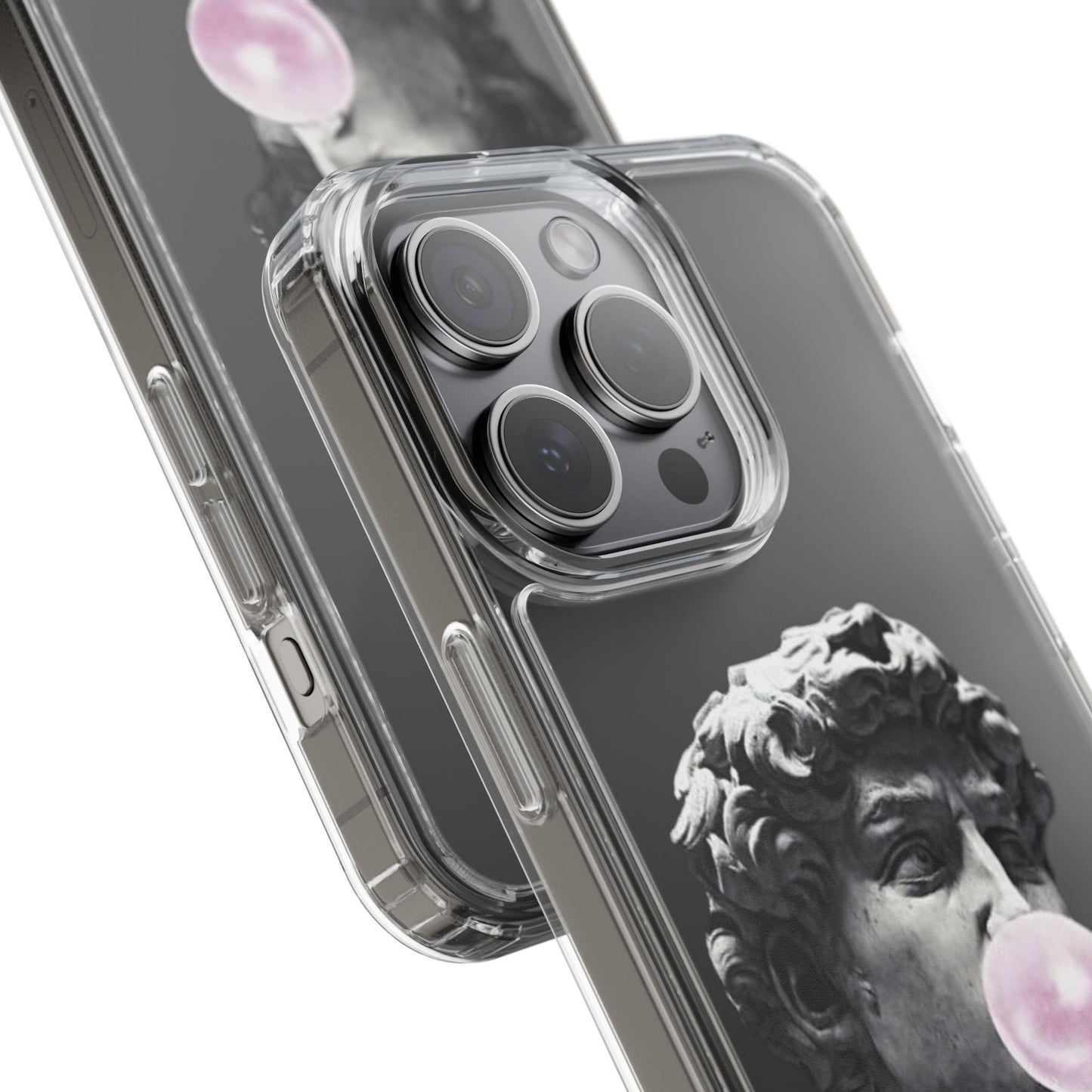 @ye Clear Phone Case with David Statue Design, Modern Phone Accessory for Art Lovers, Unique Gift, Customizable Compatible Soft Case