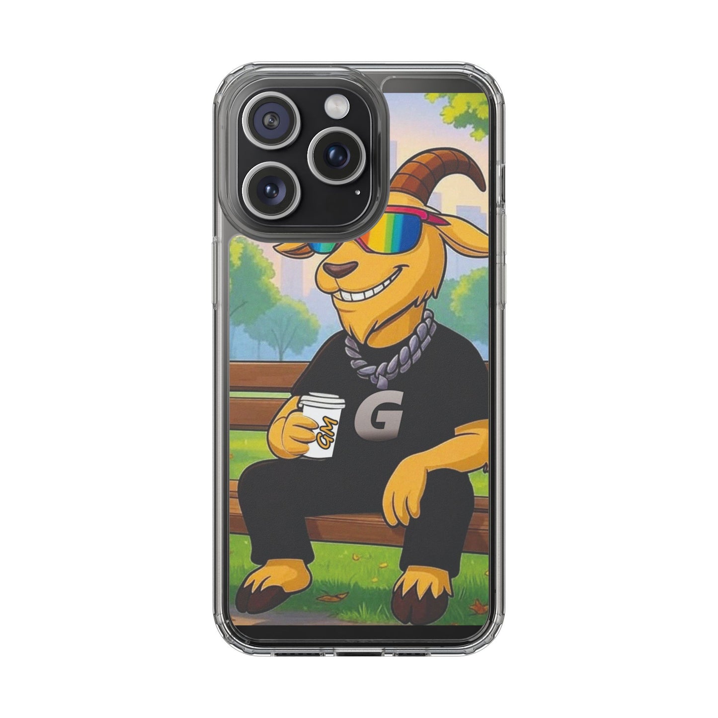 Vibrant Goat Clear Phone Case, Fun Smartphone Cover, Animal Lover Gift, Stylish Tech Accessory, Unique Phone Protection