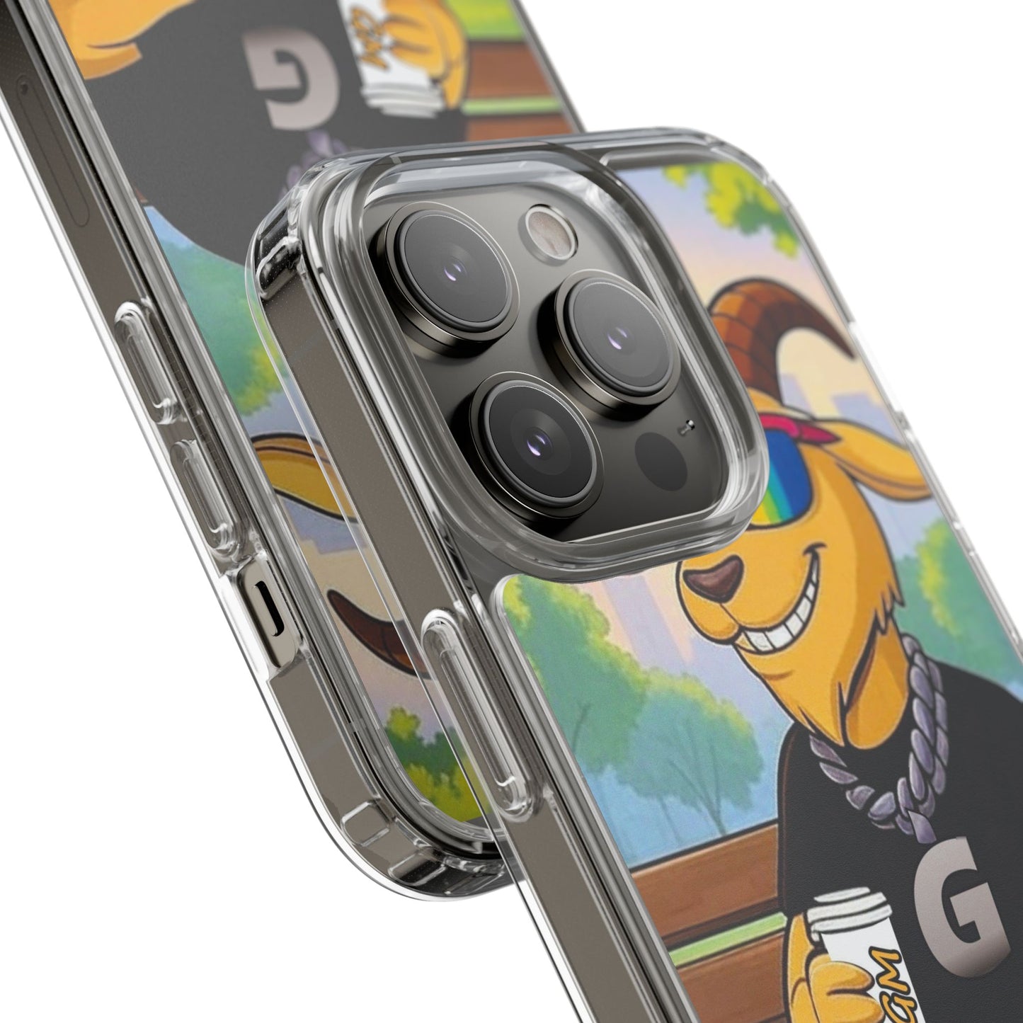 Vibrant Goat Clear Phone Case, Fun Smartphone Cover, Animal Lover Gift, Stylish Tech Accessory, Unique Phone Protection