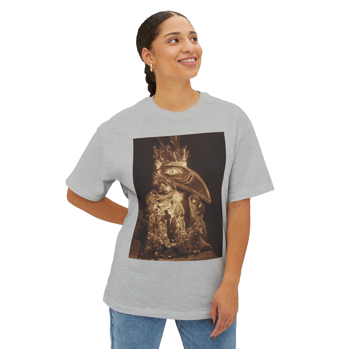 Yei Artistic Oversized Boxy Tee - Unique Graphic Tee, Statement Shirt, Casual Wear, Gift for Art Lovers, Trendy Streetwear