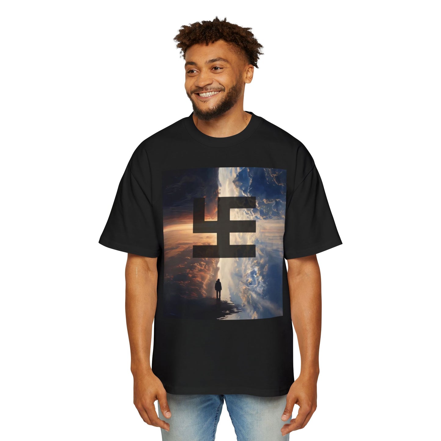 Swasticoin Men's Heavy Oversized Tee with Eye-Catching Design | Casual Wear, Graphic Tee, Street Style, Unisex Fashion, Gift Idea