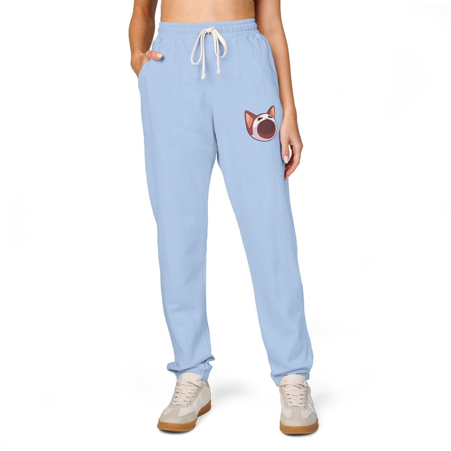 POPCAT Cozy Fleece Sweatpants, Comfortable Lounge Pants, Gift for Cat Lovers, Relaxing Home Wear, Unisex Joggers