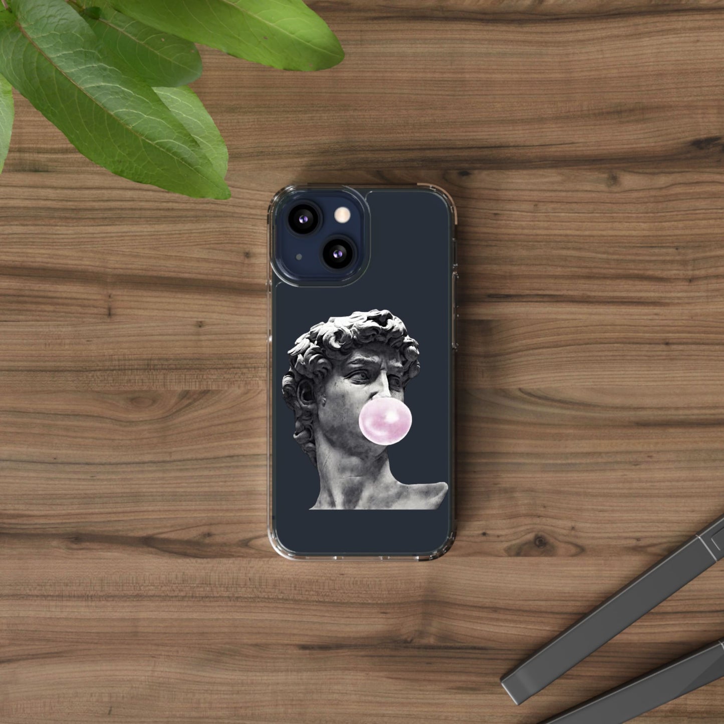 @ye Clear Phone Case with David Statue Design, Modern Phone Accessory for Art Lovers, Unique Gift, Customizable Compatible Soft Case