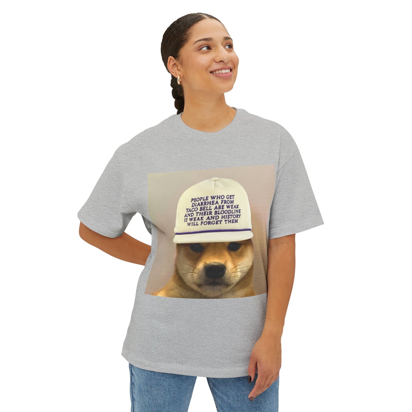 WIF Humorous Dog-Themed Oversized Tee, Casual Graphic Shirt, Gift for Pet Lovers, Funny T-Shirt, Unisex Boxy Tee