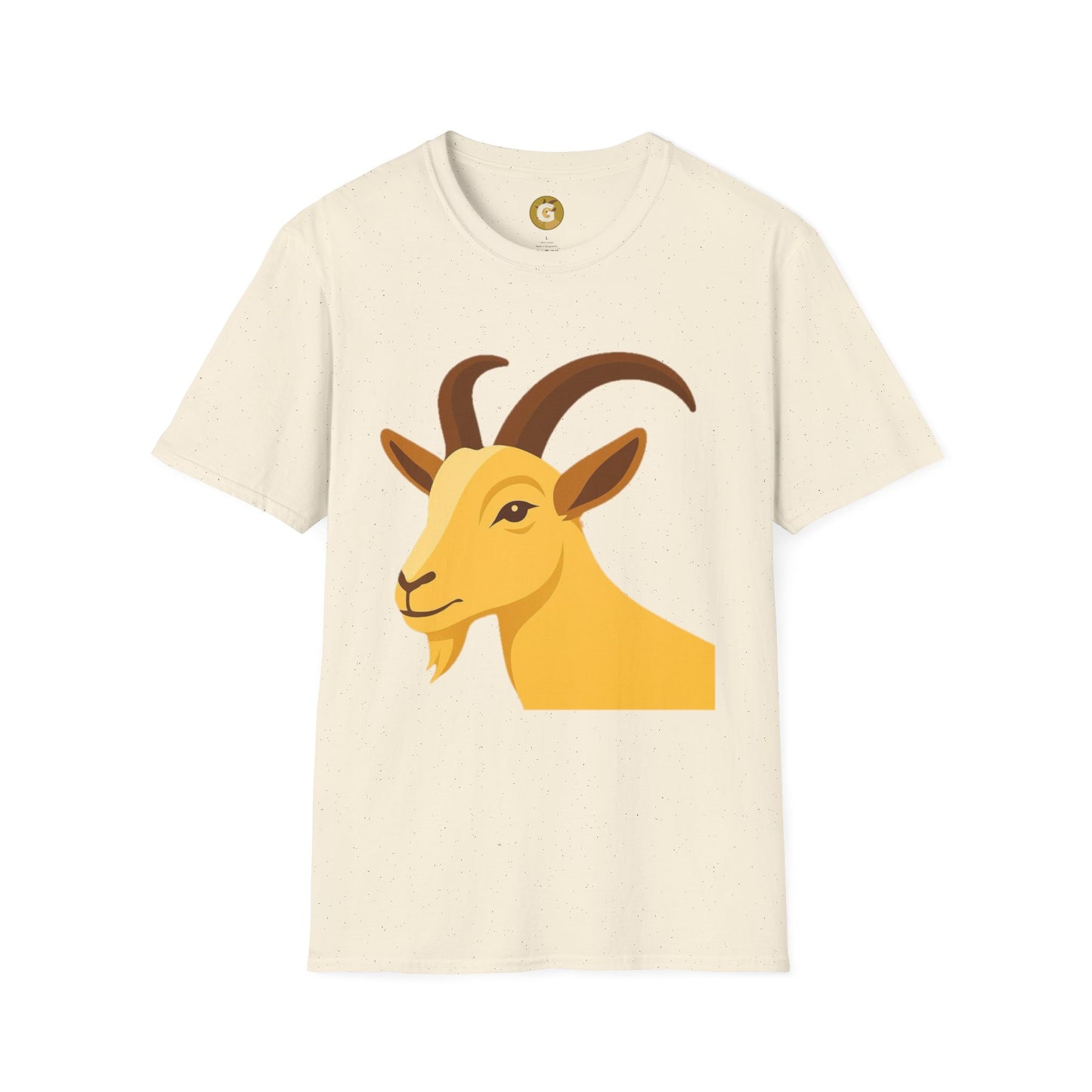 Golden Goat Unisex Softstyle T-Shirt | Cute Goat Tee for Animal Lovers, Birthday Gift, Casual Wear, Farmhouse Decor, Nature Fans