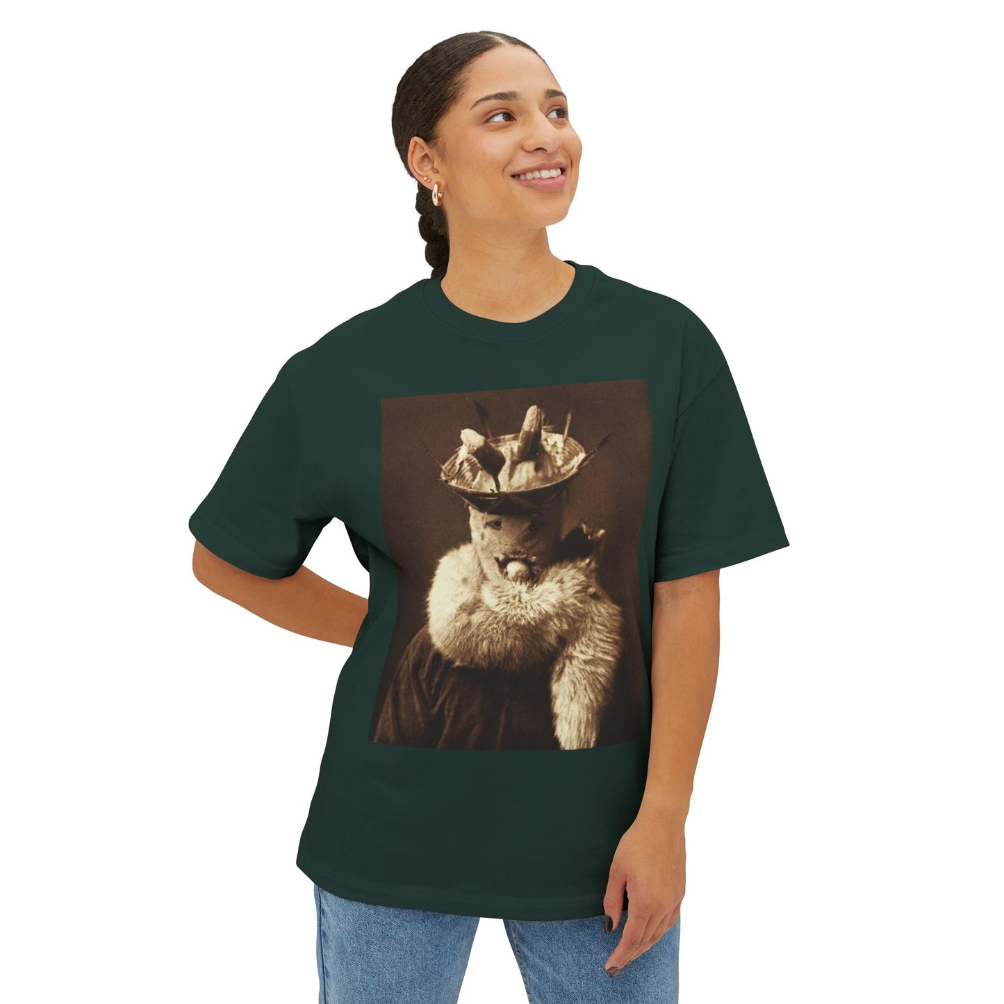 Yei Oversized Tee - Unique Gift, Casual Wear, Vintage Style, Cute Animal T-Shirt