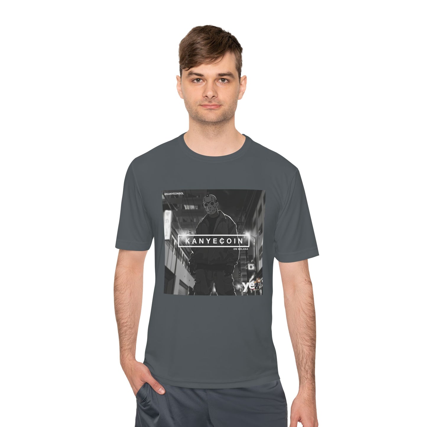 KANYECOIN Unisex Moisture Wicking Tee, Cool Graphic Tee, Music Lover Gift, Urban Style Shirt, Sportswear, Trendy Tee for Fans