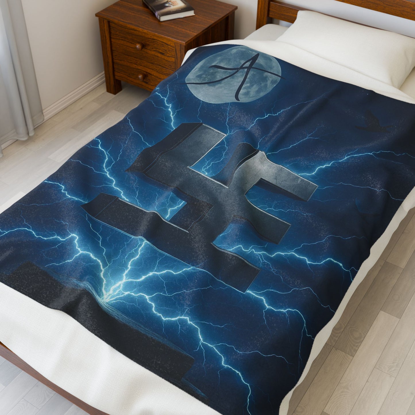 Swasticoin Mystical Lightning Velveteen Plush Blanket, Cozy Throw for Home Décor, Perfect for Gifting, Movie Nights, and Spirit Festivals