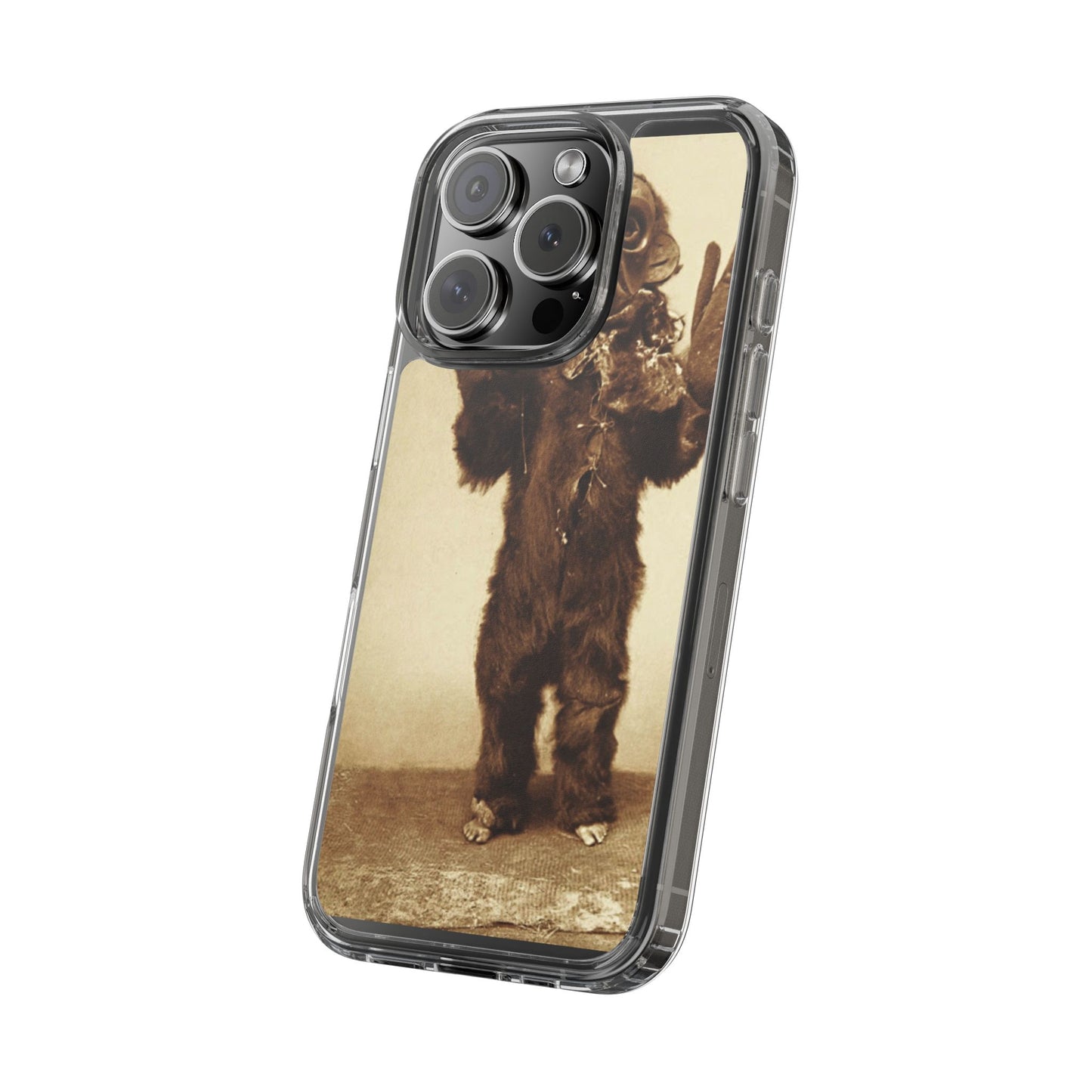 Yei Vintage Monster Clear Phone Case, Unique Phone Cover, Halloween Gift, Retro Style Case, Fun Accessories