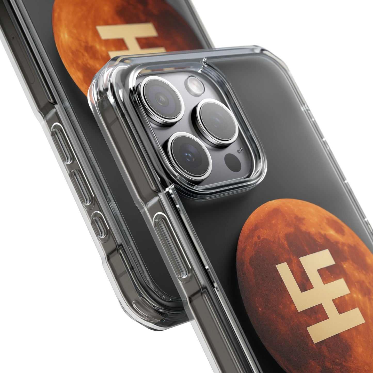 Swasticoin Magnetic Phone Case with Lunar Design, Unique Phone Accessory, Shockproof Clear Case, Stylish Phone Cover, Gift for Tech Lovers