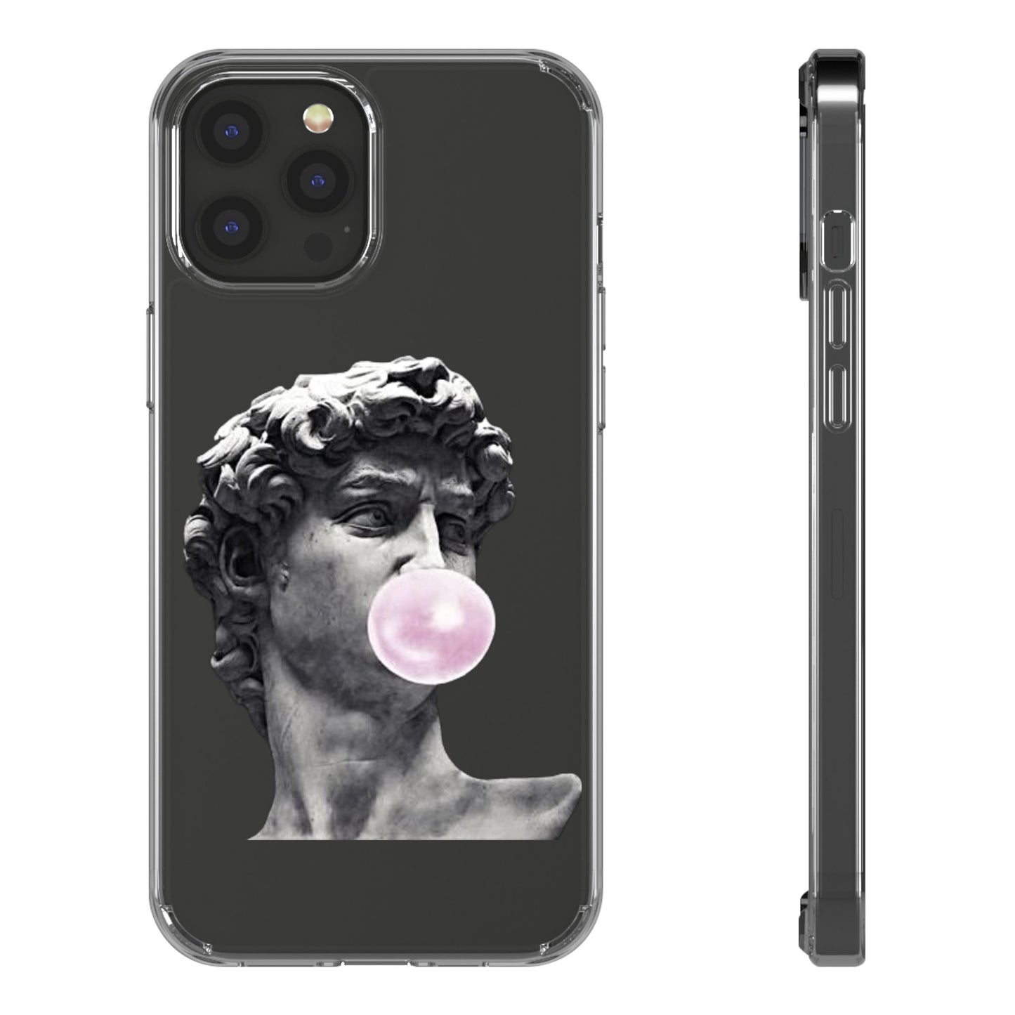 @ye Clear Phone Case with David Statue Design, Modern Phone Accessory for Art Lovers, Unique Gift, Customizable Compatible Soft Case