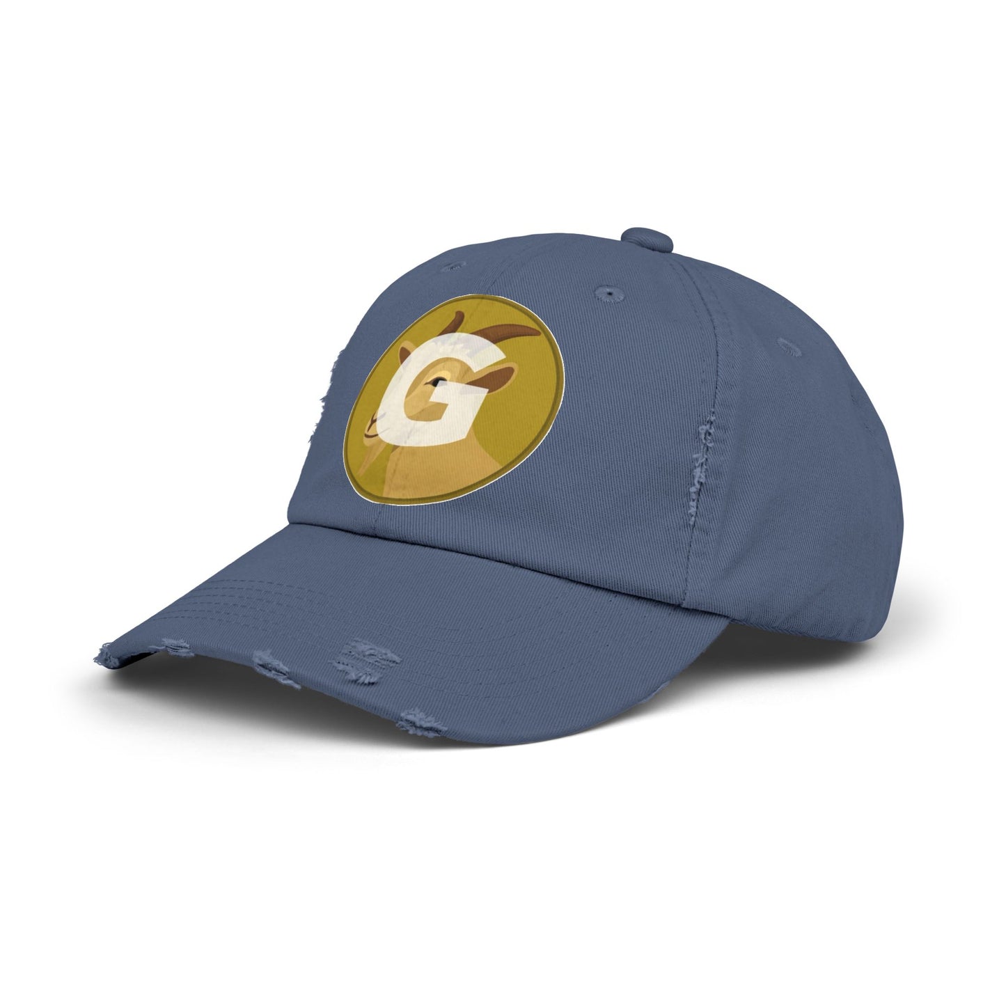 Goat Unisex Distressed Cap with G Logo, Casual Hat, Trendy Apparel, Gift for Him/Her, Summer Accessory, Sportswear