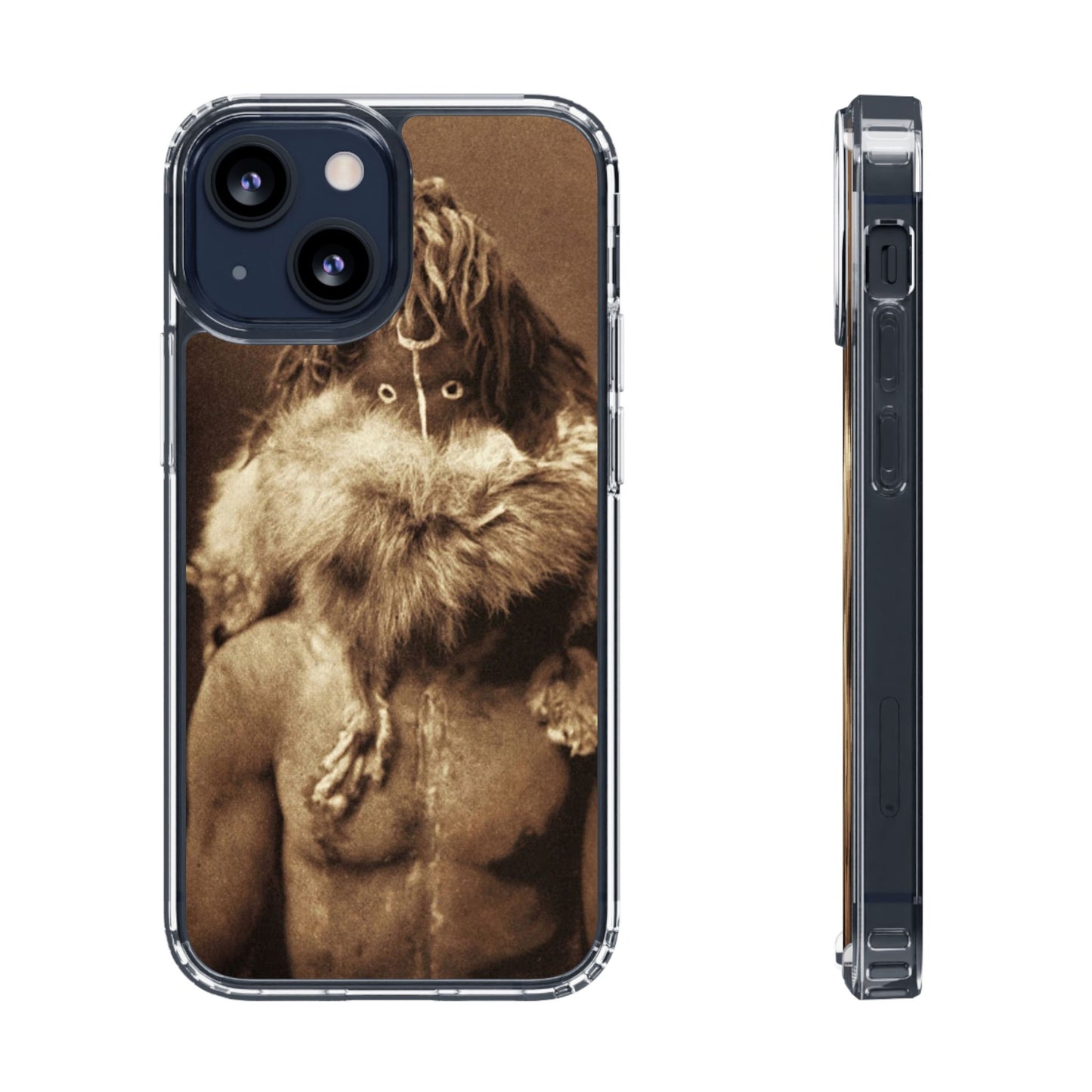 Yei Vintage Art Phone Case, Clear Case, Unique Gift for Art Lovers, Bohemian Style, Customizable Phone Cover, Trendy Accessories