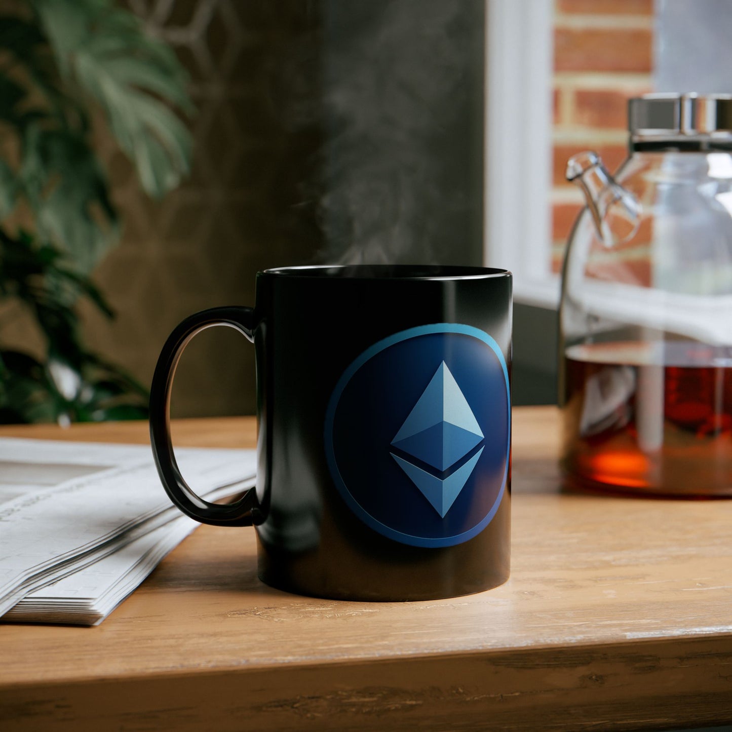 Ethereum Black Mug - Coffee Cup, Gamer Gift, Cryptocurrency Lover, Office Mug, Digital Currency Decor