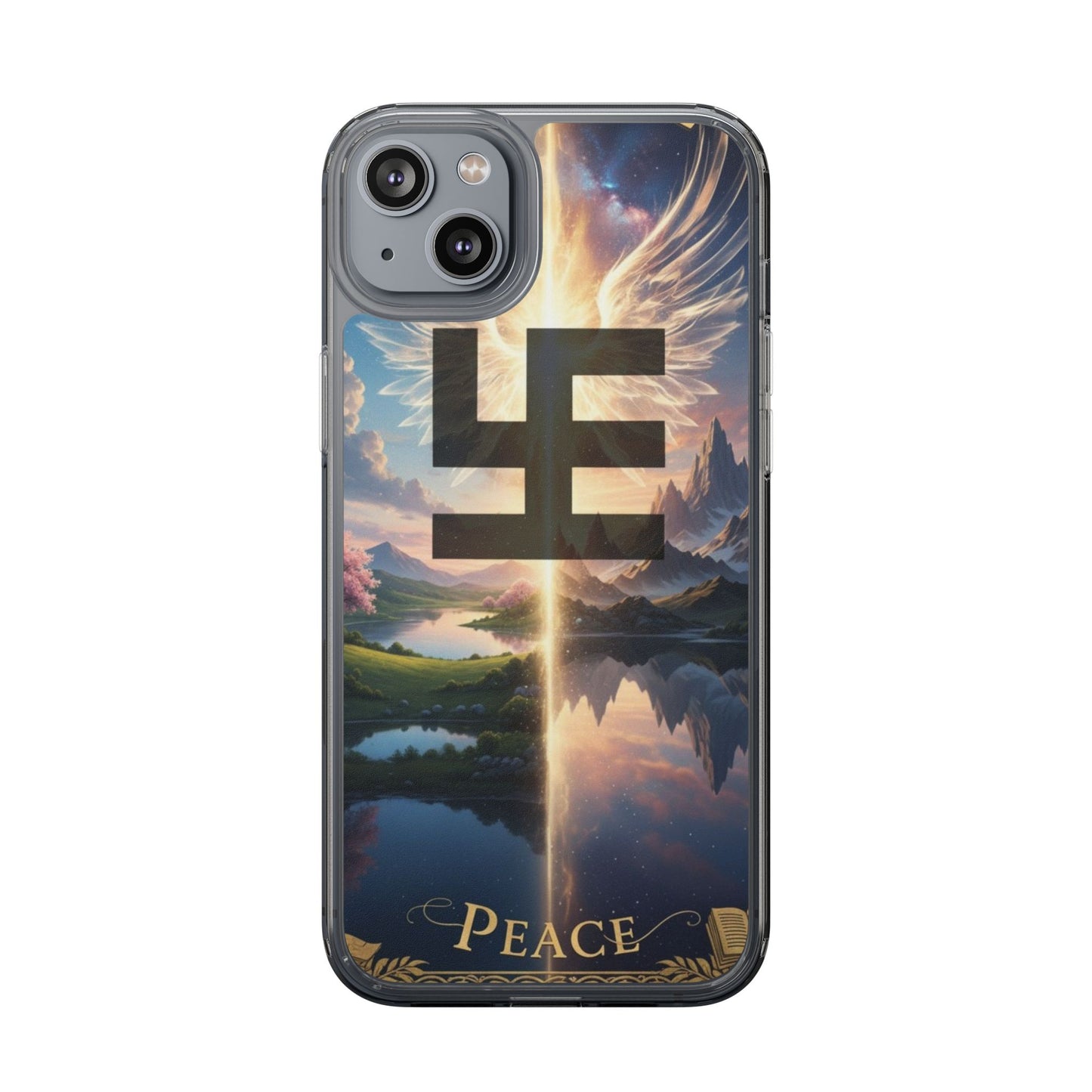 Swasticoin Peaceful Clear Phone Cases, Phone Accessories, Minimalist Design, Nature Lover Gifts, Transparent Phone Cover, Unique Art Case