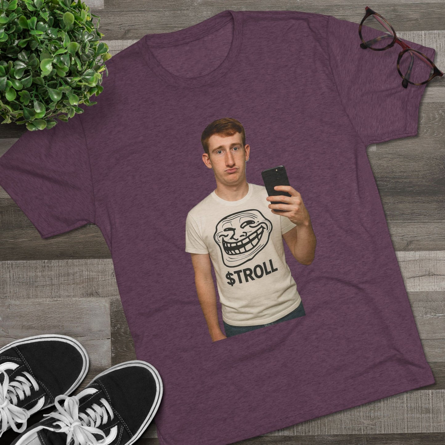TROLL Unisex Tri-Blend Crew Tee | Funny Tee | Casual Wear | Gift for Friends | Trendy Shirt | Meme Apparel