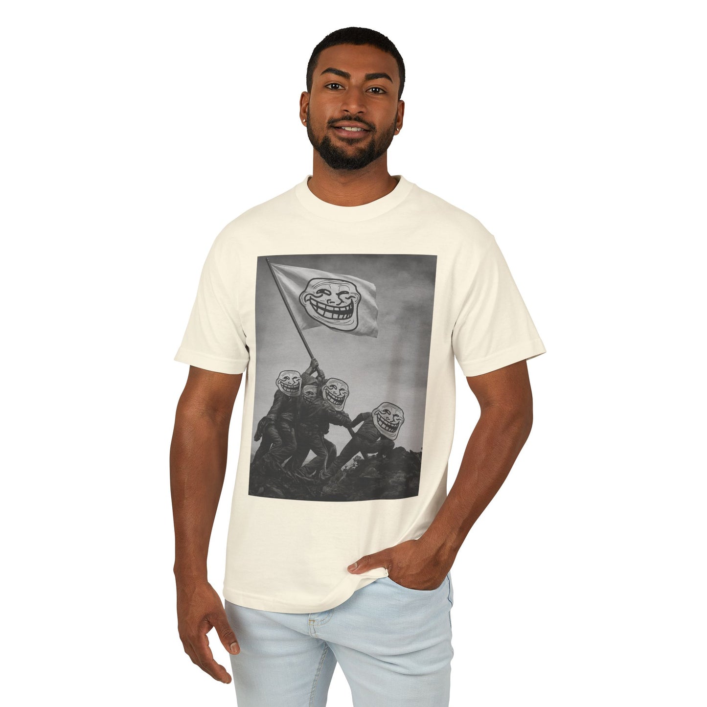 TROLL Funny Meme Heavyweight Tee, Casual Graphic T-Shirt, Unisex Humor Apparel, Perfect Gift for Friends, Streetwear Fashion