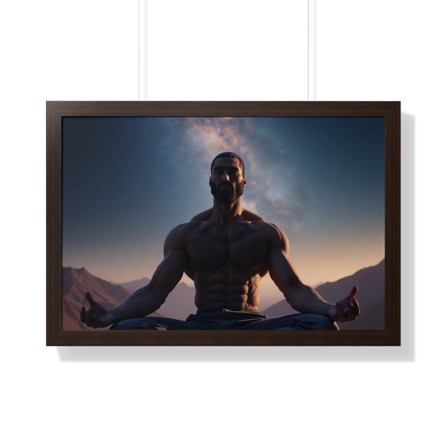 GIGA Meditation Framed Poster, Calm Art, Spiritual Wall Decor, Zen Home Decor, Fitness Motivation, Mindfulness Gift, Inspirational Art