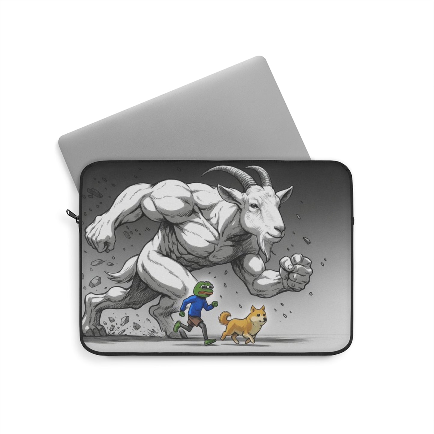 Whimsical Goat Laptop Sleeve - Fun Protector for Tech Lovers, Gaming Accessories, Unique Gifts, Office Supplies, Animal Art