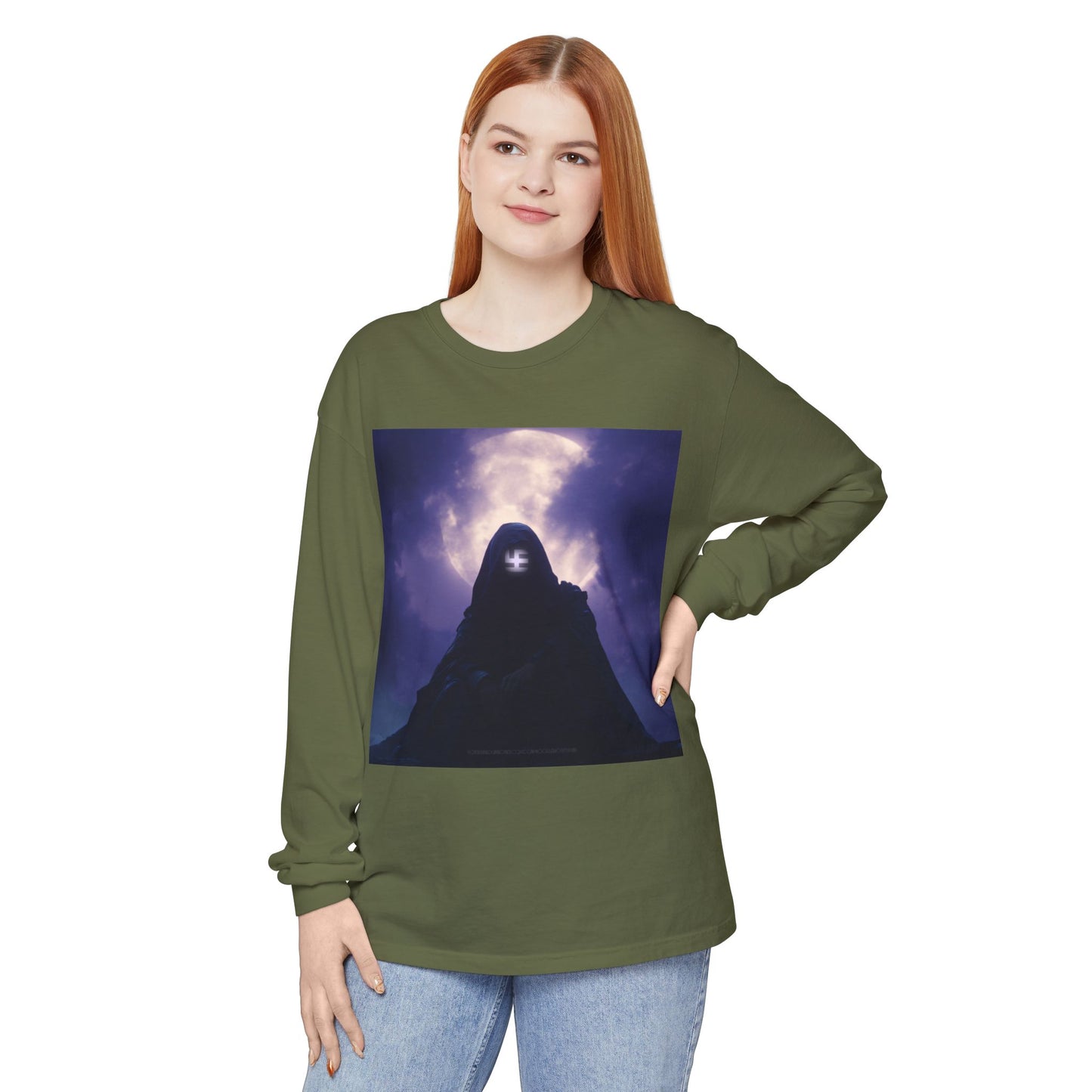 Swasticoin Mystical Mountain Long Sleeve T-Shirt | Unisex Graphic Tee, Trendy Layering Top, Casual Wear, Perfect Gift for Adventurers