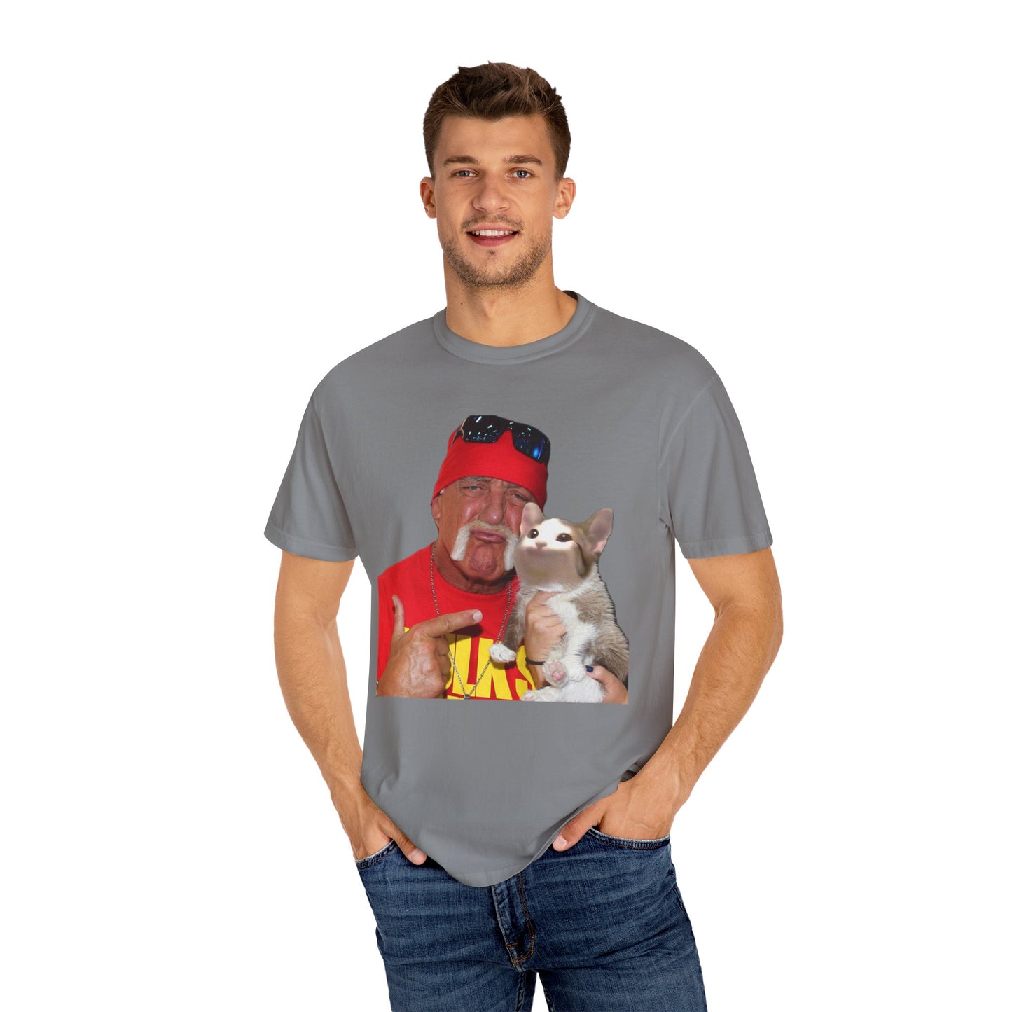 POPCAT Hilarious Unisex T-Shirt: Perfect for Dads, Pet Lovers, Gifts, Funny Apparel, Casual Wear, Cat Lovers