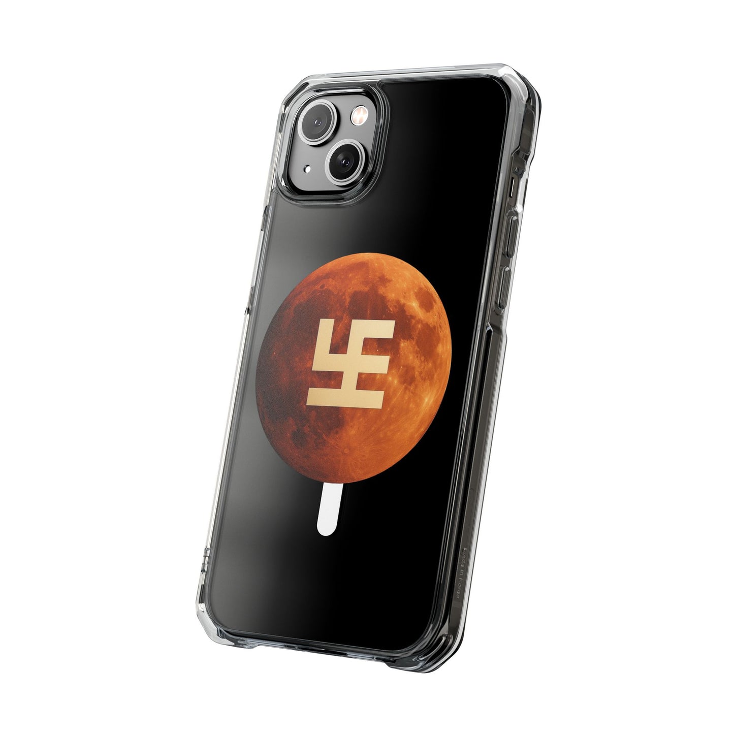 Swasticoin Magnetic Phone Case with Lunar Design, Unique Phone Accessory, Shockproof Clear Case, Stylish Phone Cover, Gift for Tech Lovers