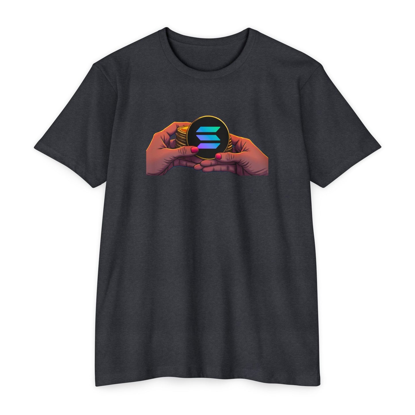 Solana Hands Unisex Jersey T-shirt, Graphic Tee, Trendy Apparel, Gift for Him/Her, Casual Wear, Perfect for Tech Lovers