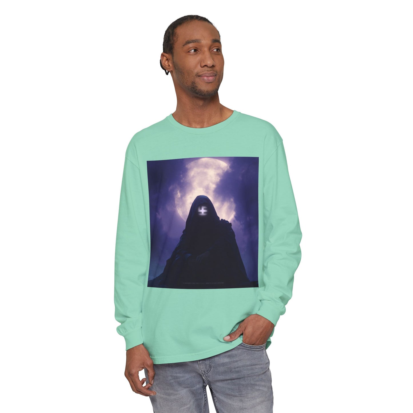 Swasticoin Mystical Mountain Long Sleeve T-Shirt | Unisex Graphic Tee, Trendy Layering Top, Casual Wear, Perfect Gift for Adventurers