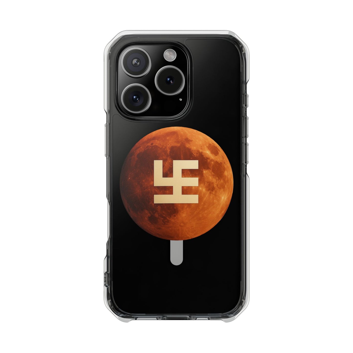 Swasticoin Magnetic Phone Case with Lunar Design, Unique Phone Accessory, Shockproof Clear Case, Stylish Phone Cover, Gift for Tech Lovers