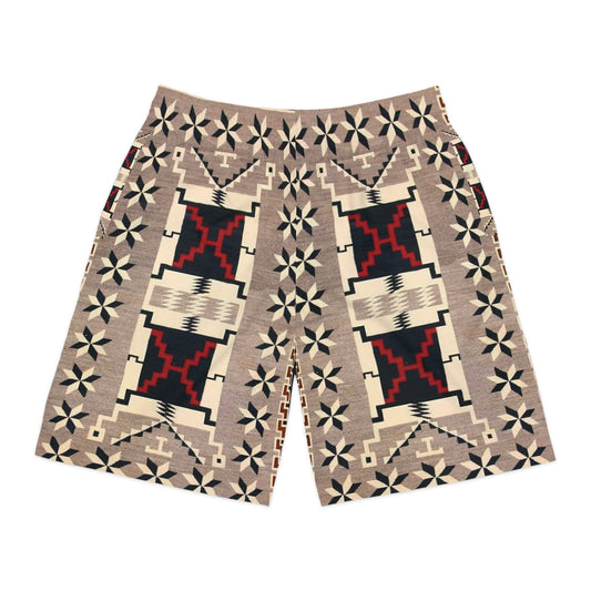 Yei Pattern Men's Jogger Shorts, Bohemian Style Activewear, Summer Leisure Shorts, Beachwear, Unique Gifts for Him