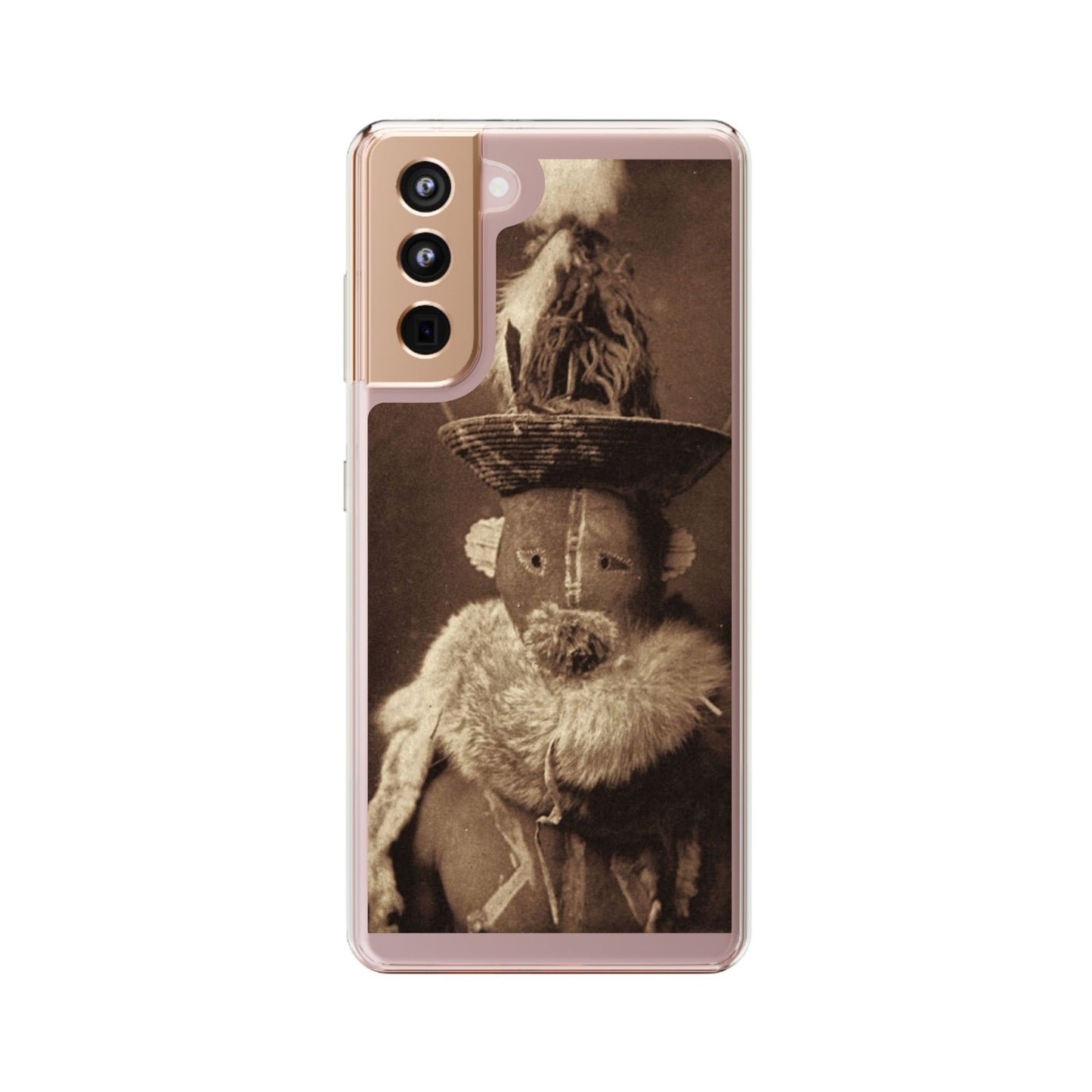 Yei Vintage Ethnic Clear Phone Case, Unique Phone Protector, Bohemian iPhone Case, Artistic Clear Cover, Cultural Phone Accessory