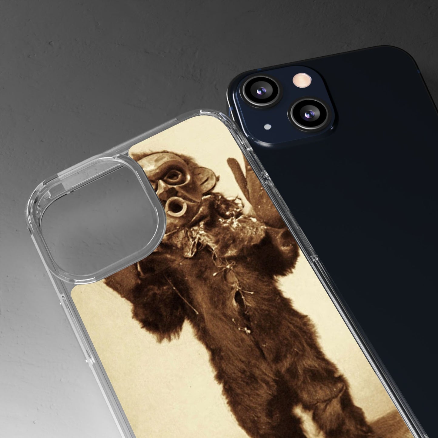 Yei Vintage Monster Clear Phone Case, Unique Phone Cover, Halloween Gift, Retro Style Case, Fun Accessories