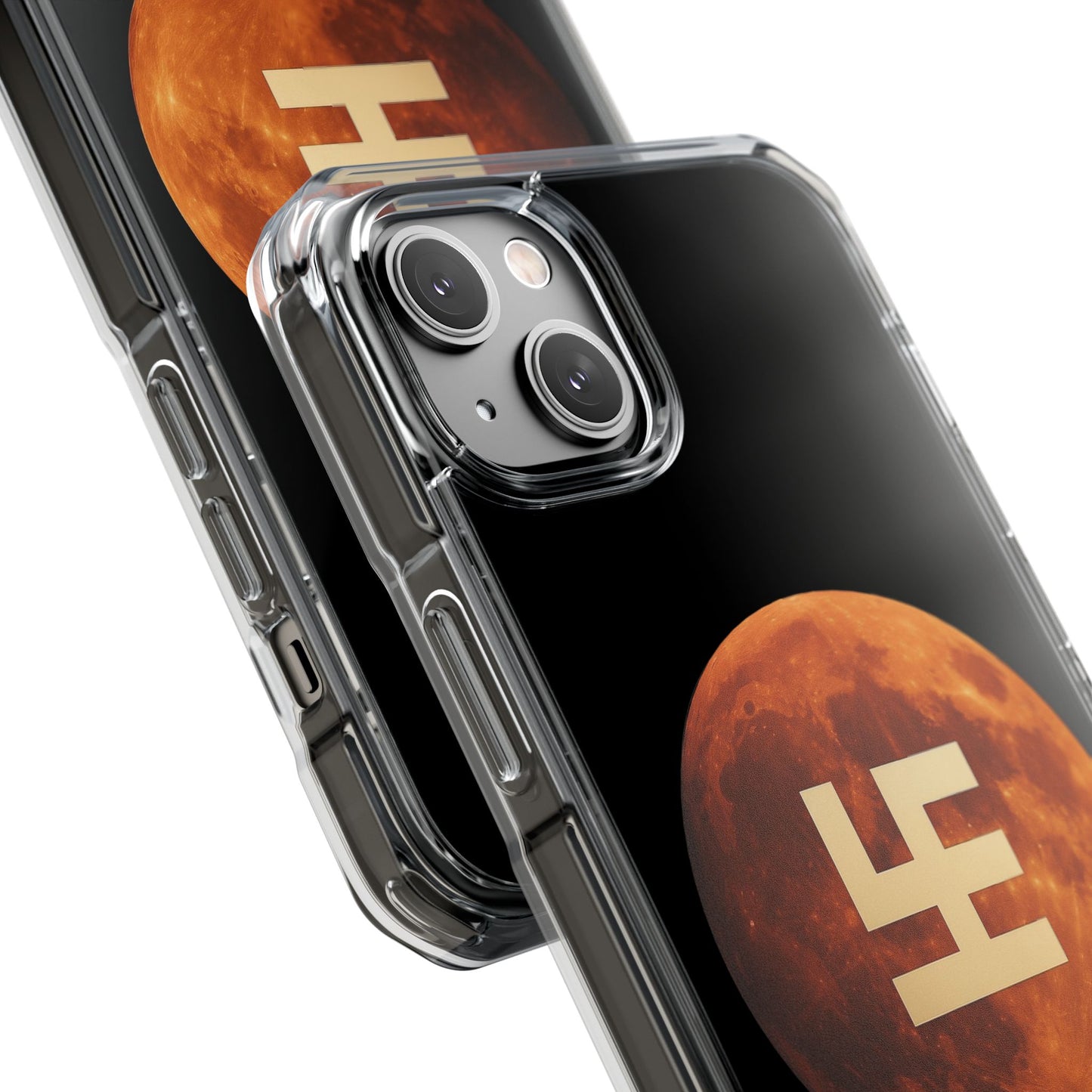 Swasticoin Magnetic Phone Case with Lunar Design, Unique Phone Accessory, Shockproof Clear Case, Stylish Phone Cover, Gift for Tech Lovers
